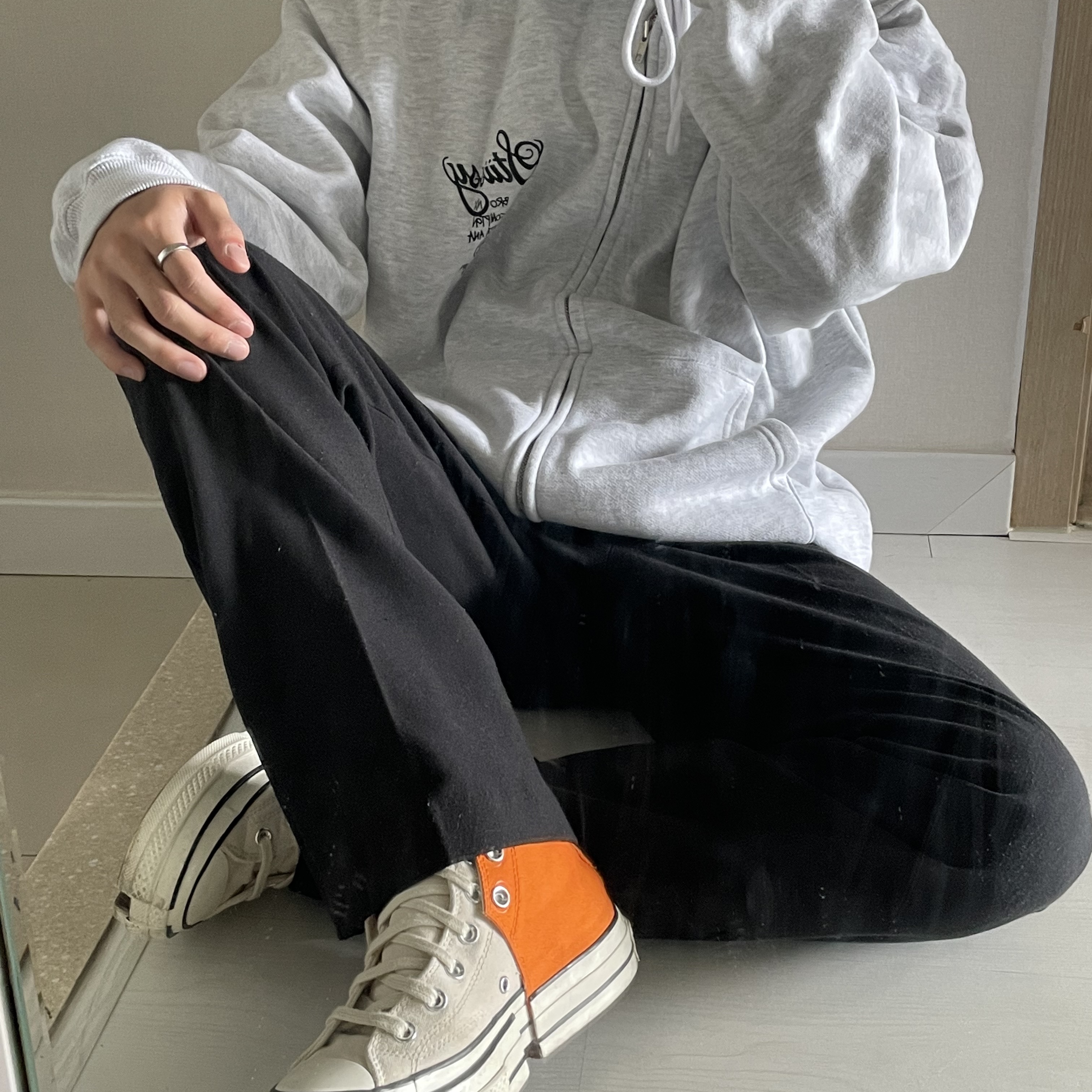 Converse x Feng Chen Wang Chuck 70 2-in-1 Persimmon Orange, Stussy Stock DSM New York Hoodie Ash Heather 2021 착용 스타일 - 2