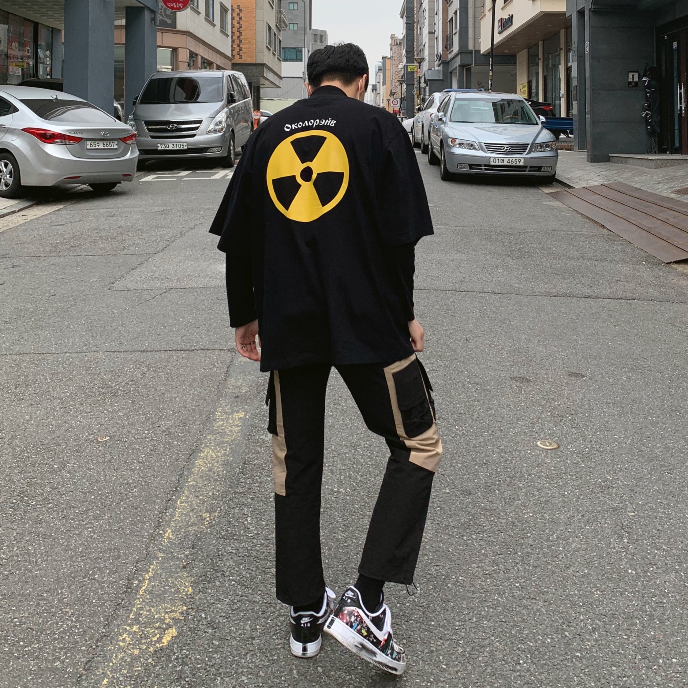 Nike x Peaceminusone Air Force 1 Low Para-Noise 착용 스타일