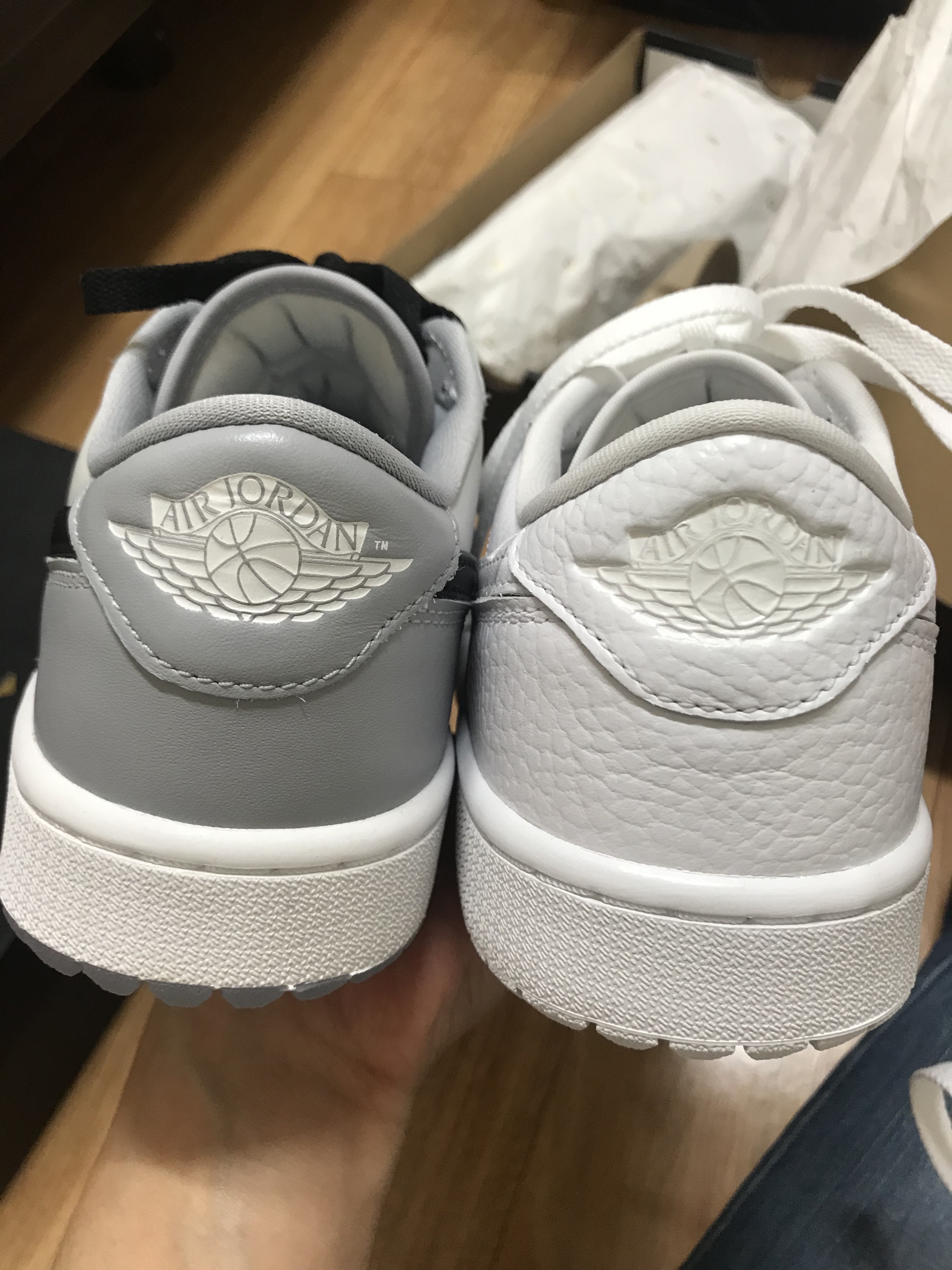 Jordan 1 Low Golf Wolf Grey, Jordan 1 Low Golf Triple White 착용 스타일