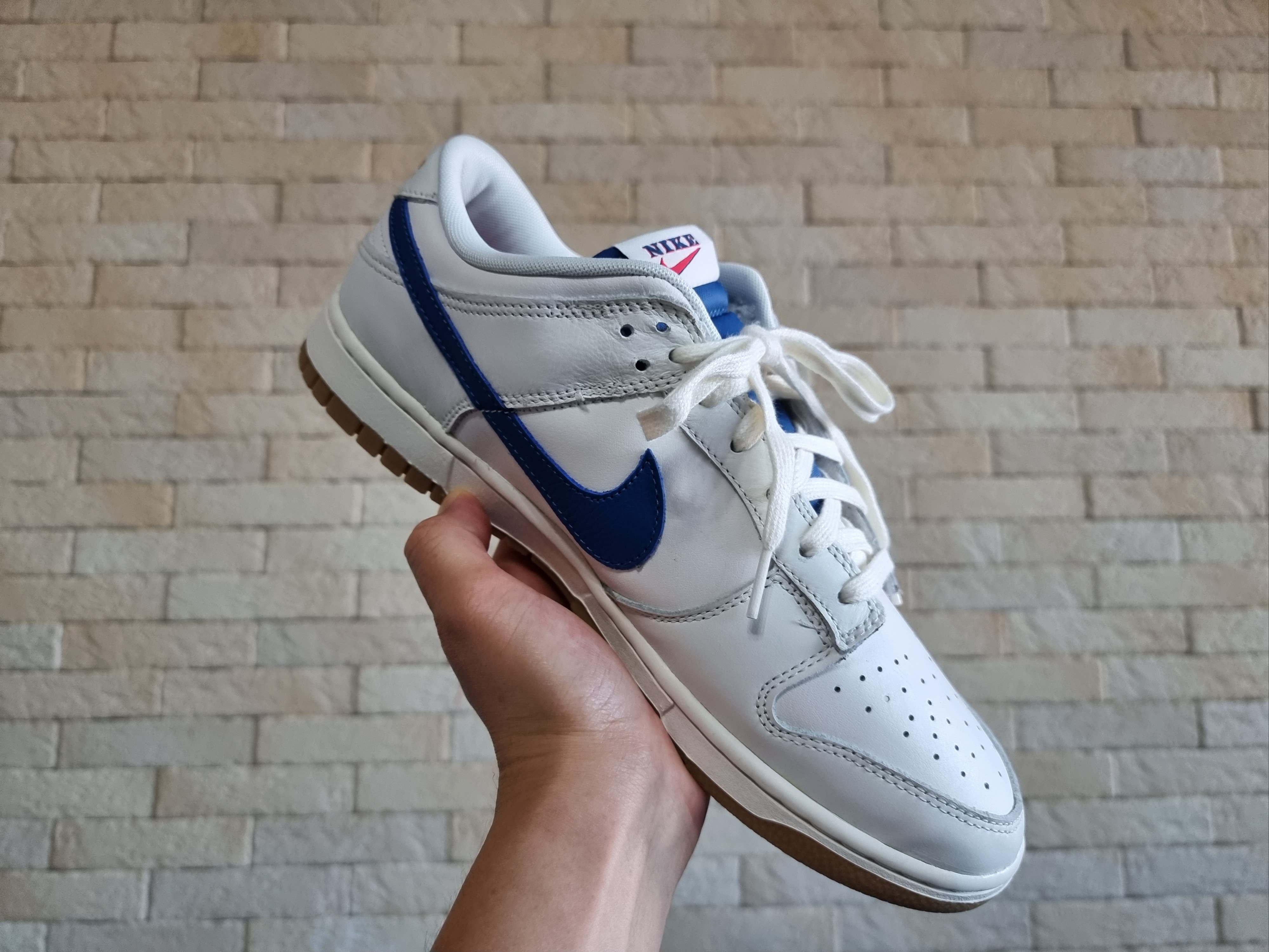 Nike Dunk Low SE Sail Dark Marina Blue 착용 스타일 - 4