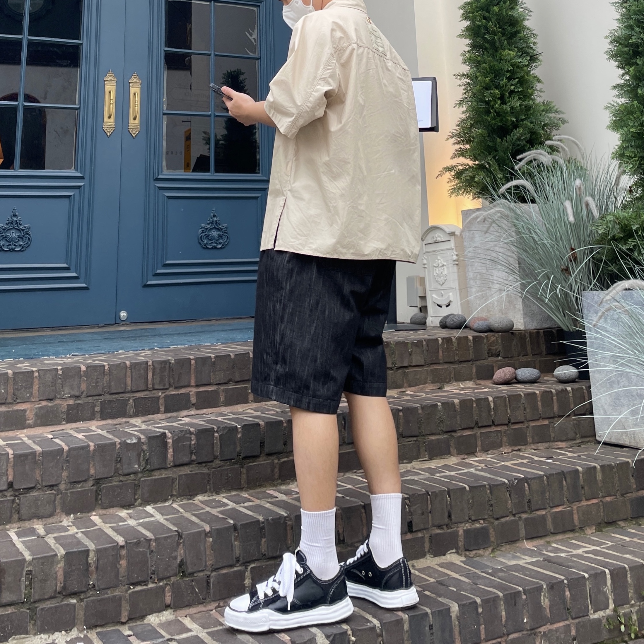 Maison Mihara Yasuhiro Peterson OG Sole Broken Low-top Sneakers Black 착용 스타일
