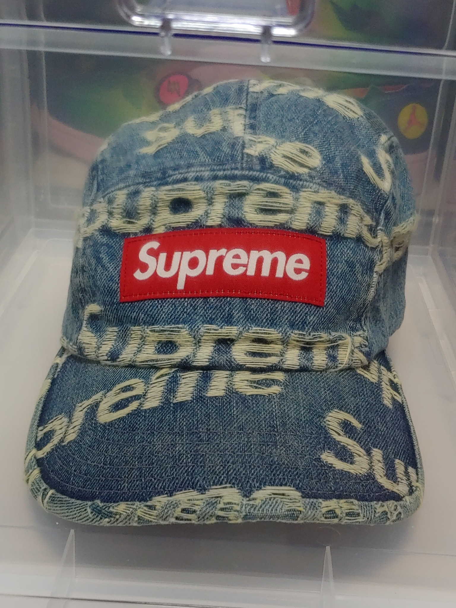 Jordan 1 x J Balvin Retro High OG, Supreme Frayed Logos Denim Camp Cap Blue - 21SS 착용 스타일 - 1