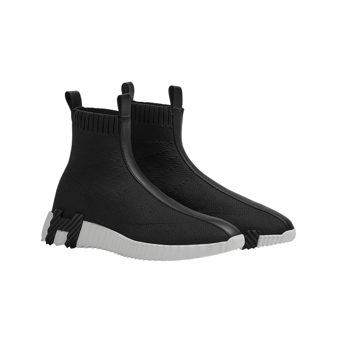 (W) 에르메스 펀 스니커즈 니트 카프스킨 & 누아((W) Hermes Fun Sneakers Knit Calfskin & Noir) - 2