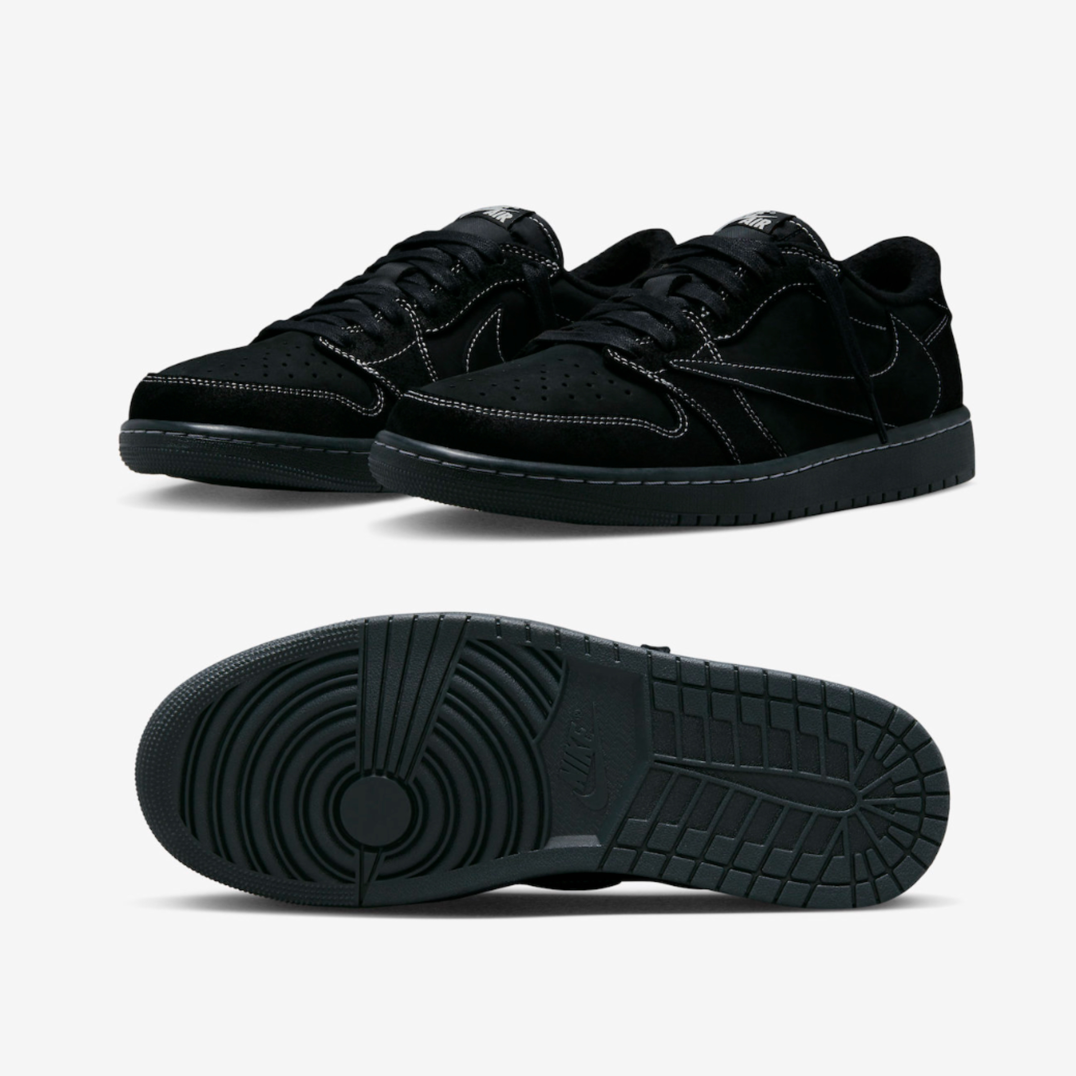 Jordan 1 x Travis Scott Retro Low OG SP Black Phantom 착용 스타일 - 2