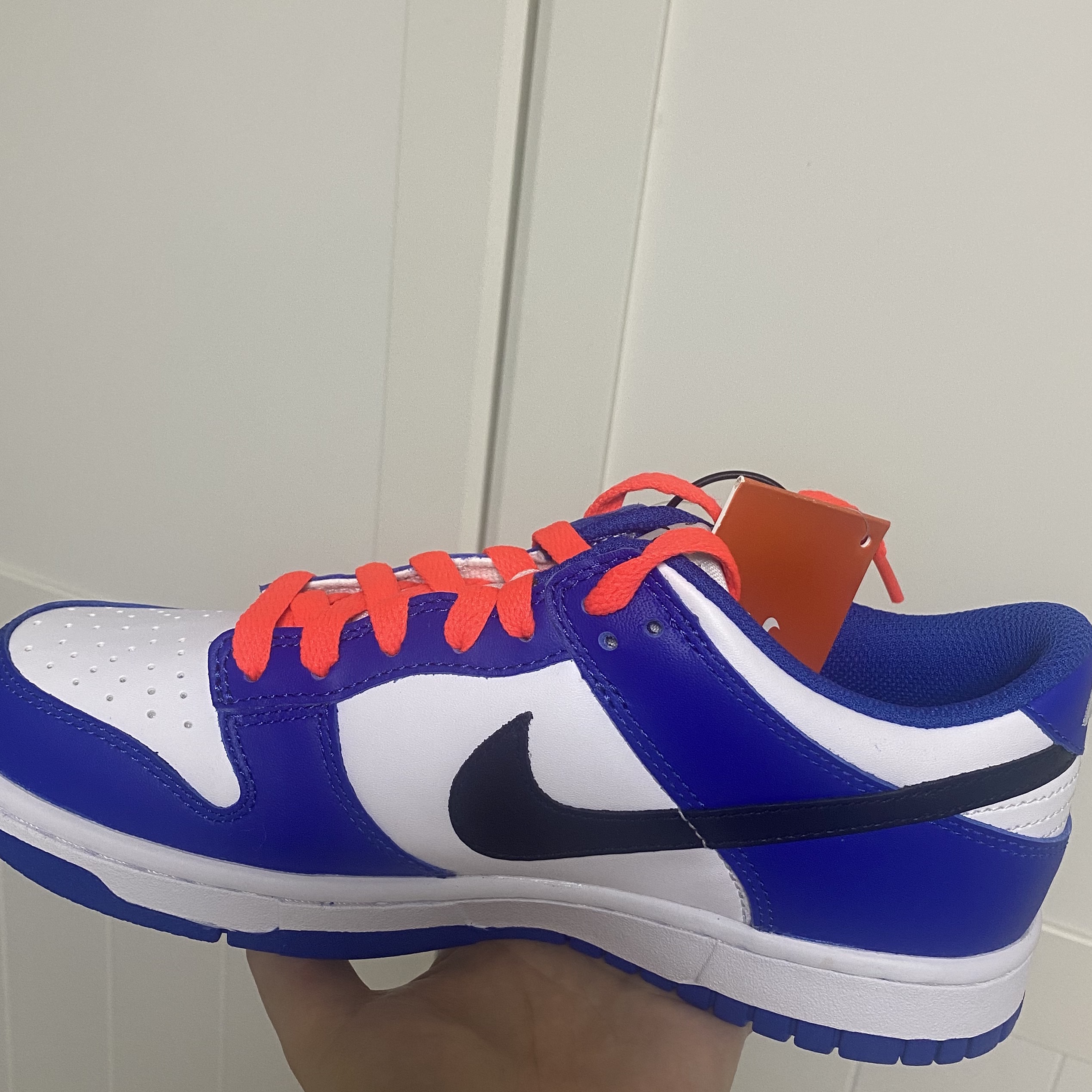 (GS) Nike Dunk Low Bright Crimson Game Royal 착용 스타일 - 2