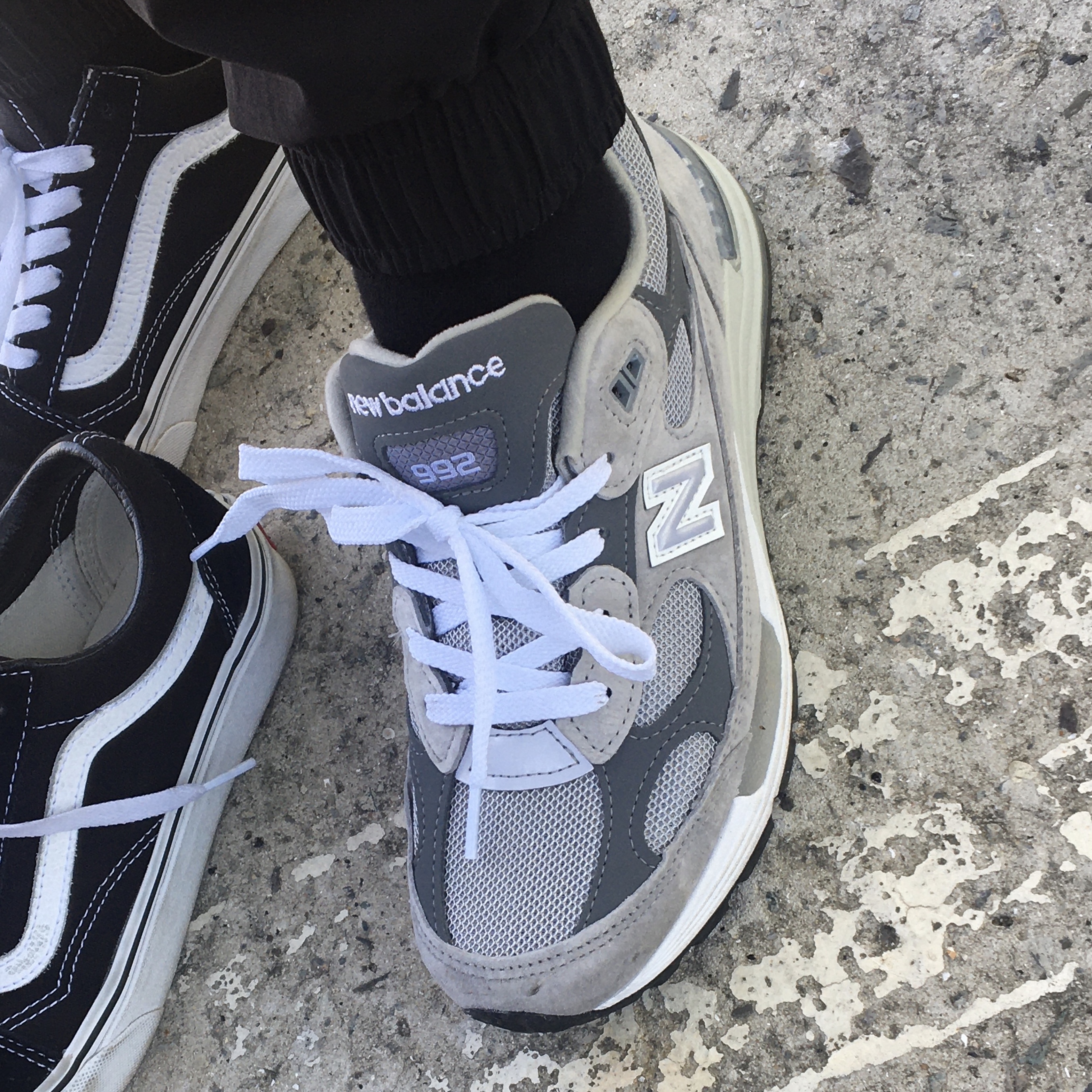 New Balance 992 Made in USA Grey - D Standard 착용 스타일
