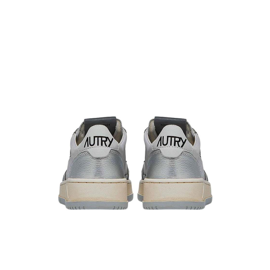 (W) 오트리 리버티 오픈 로우 레더 누벅 스니커즈 그레이 실버((W) Autry Liberty Open Low Leather Nubuck Sneakers Gray Silver) - 3
