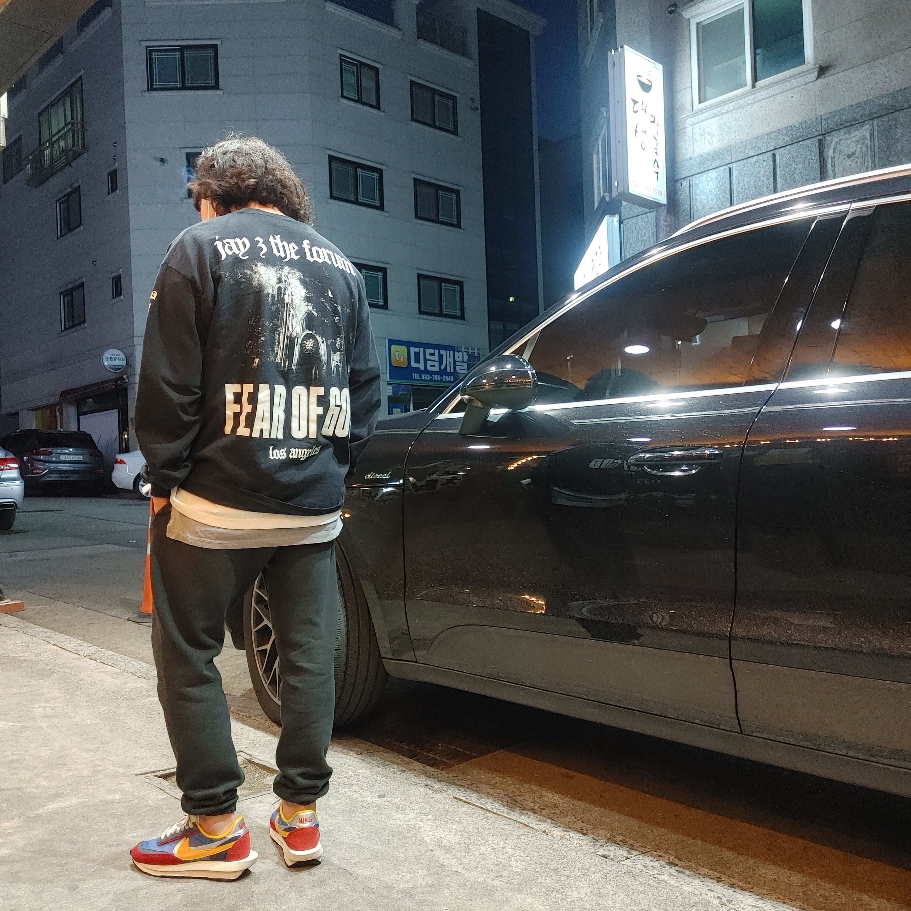 Nike x Sacai LDWaffle Blue Multi 착용 스타일