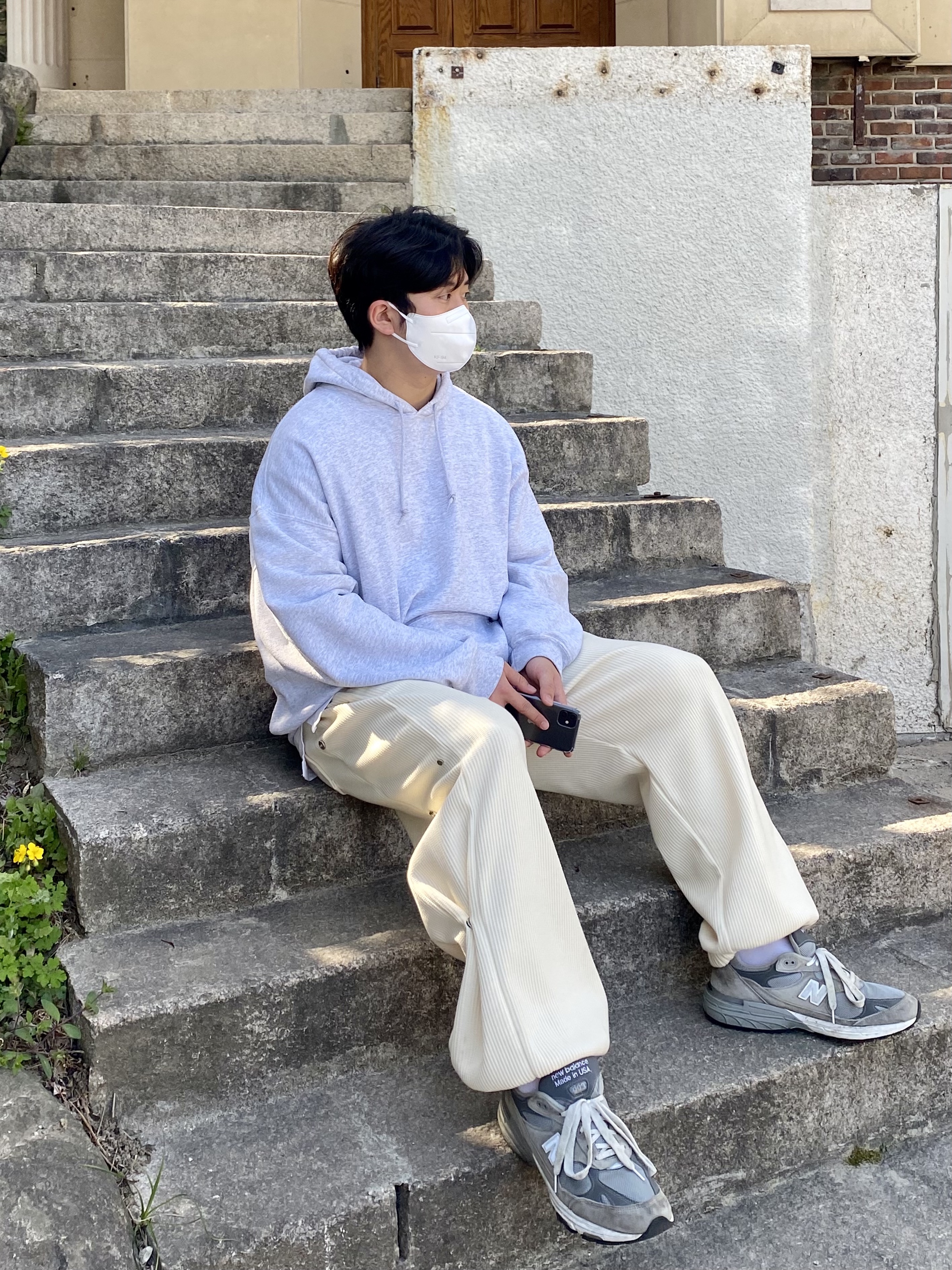 New Balance 993 Made in USA Grey - D Standard 착용 스타일 - 1