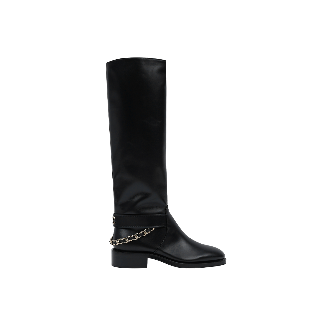 (W) 샤넬 하이 부츠 카프스킨 골드 메탈 & 블랙((W) Chanel High Boots Calfskin Gold & Black)