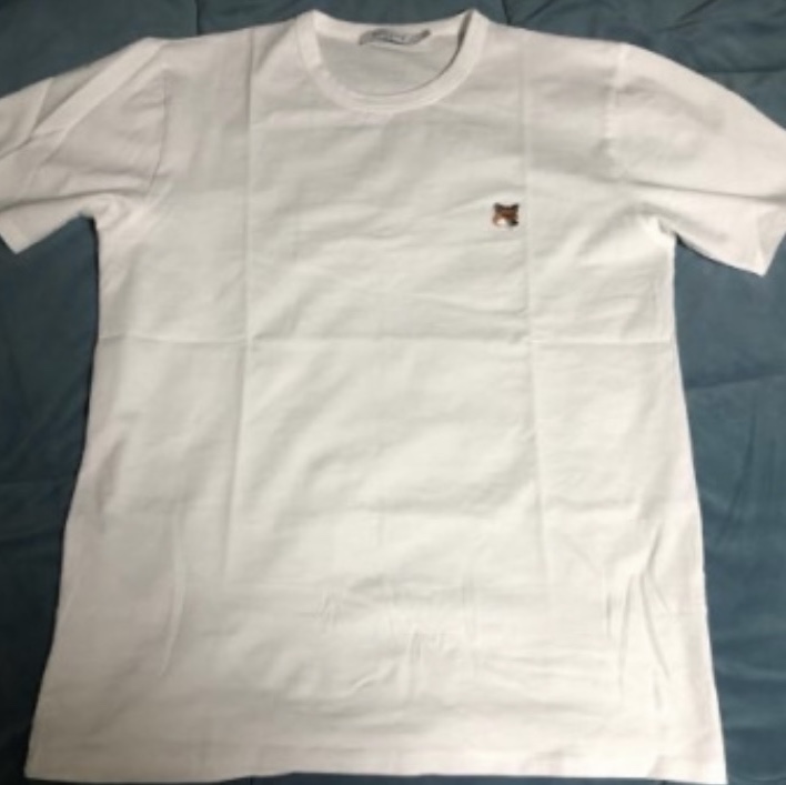Maison Kitsune Fox Head Patch Classic T-Shirt White 착용 스타일