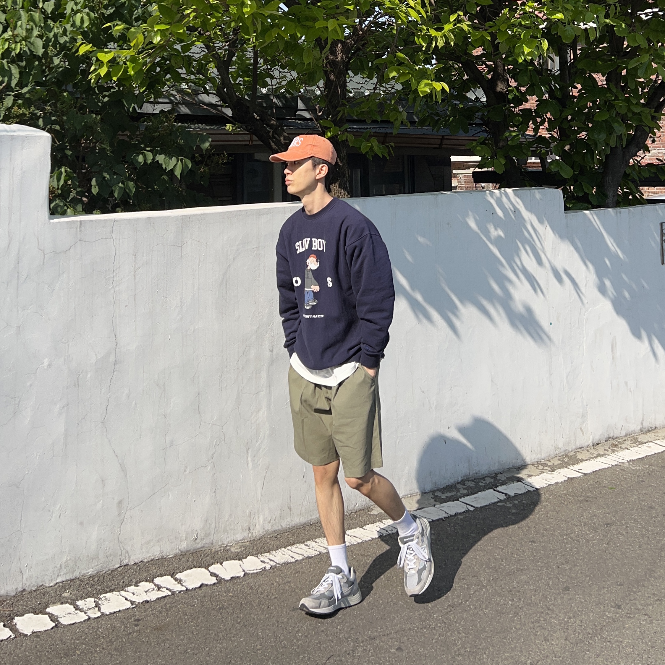 New Balance 992 Made in USA Grey - D Standard 착용 스타일 - 1