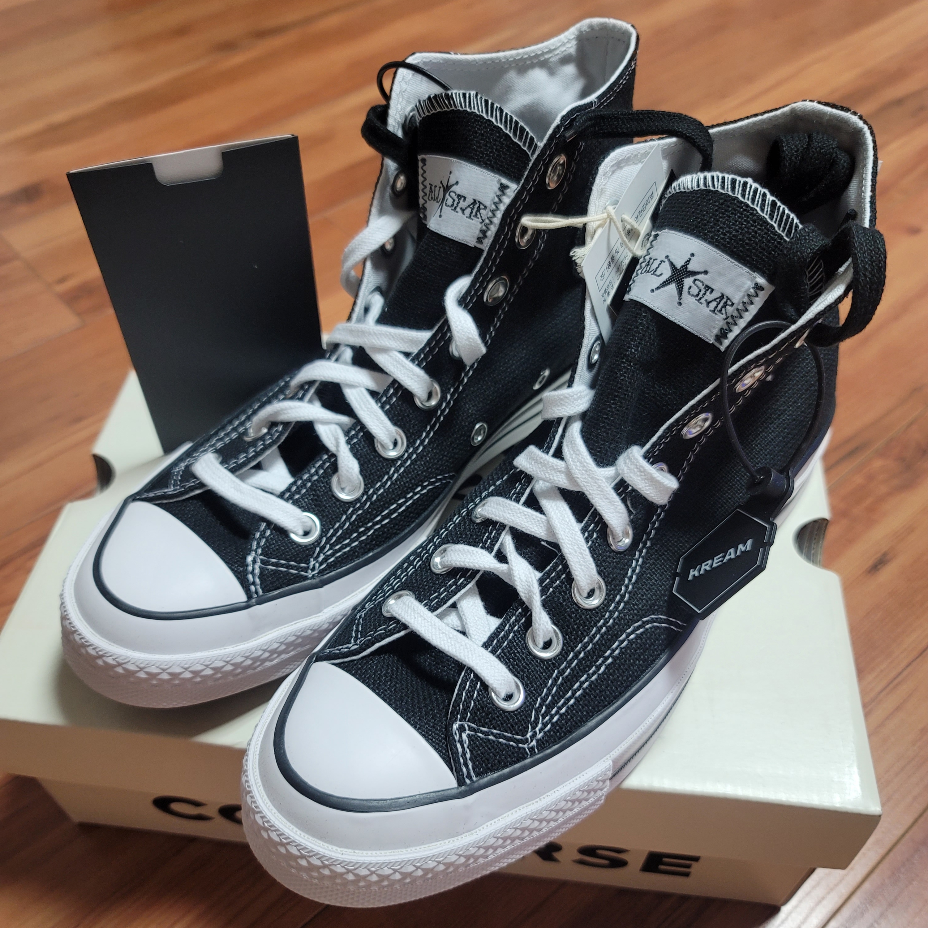 Converse x Stussy Chuck 70 High Black 착용 스타일