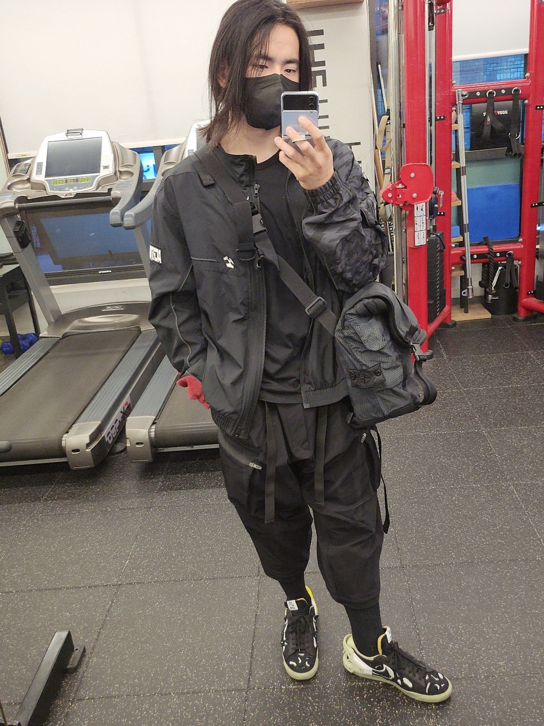 Nike x Acronym NRG Woven Jacket Black - US/EU, Nike x Acronym Blazer Low Black 착용 스타일