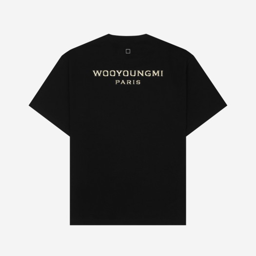 우영미 골드 크롬 백로고 티셔츠 블랙 - 22FW