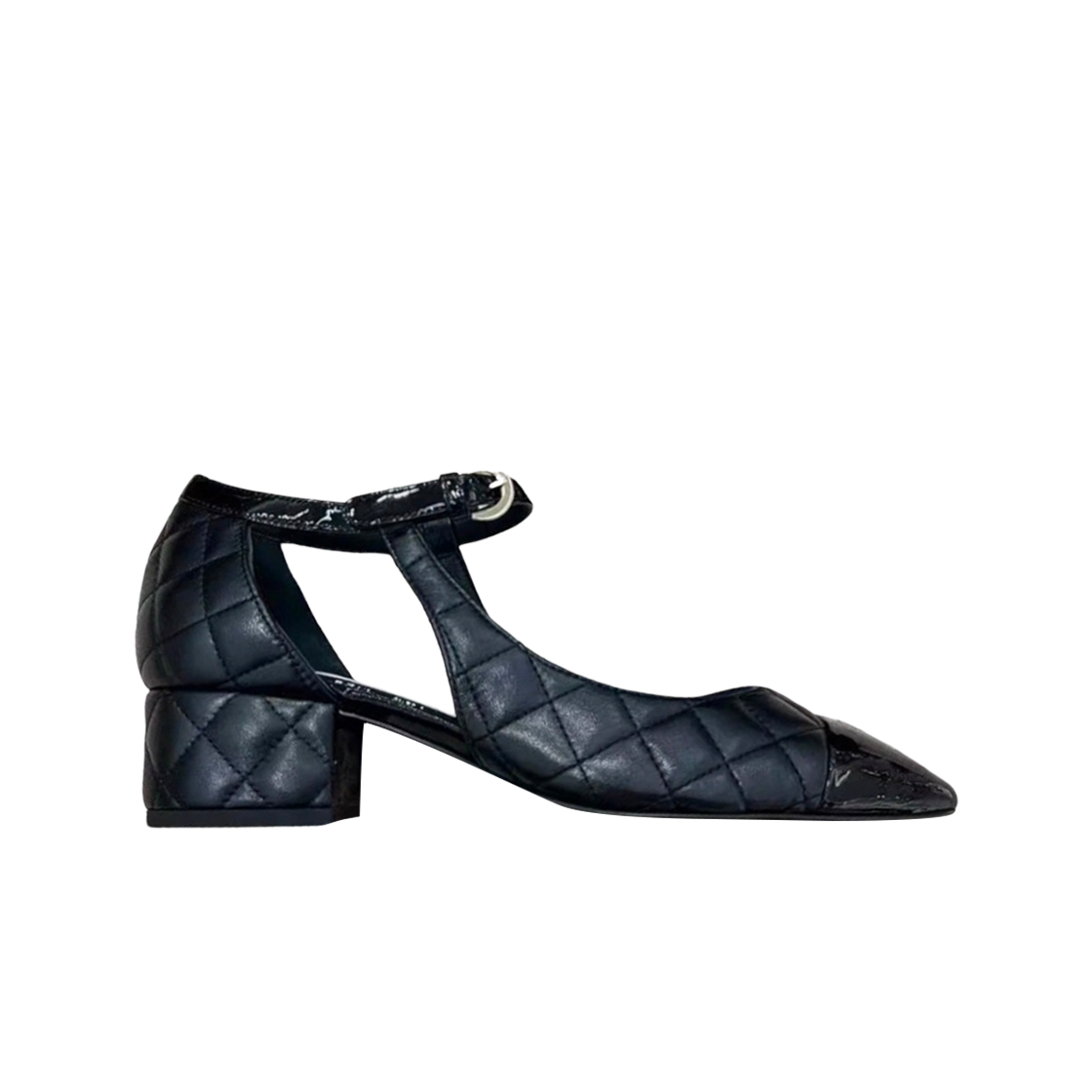 (W) 샤넬 오픈 슈즈 램스킨 페이턴트 카프스킨 & 블랙((W) Chanel Open Shoes Lambskin Patent Calfskin & Black) - 1