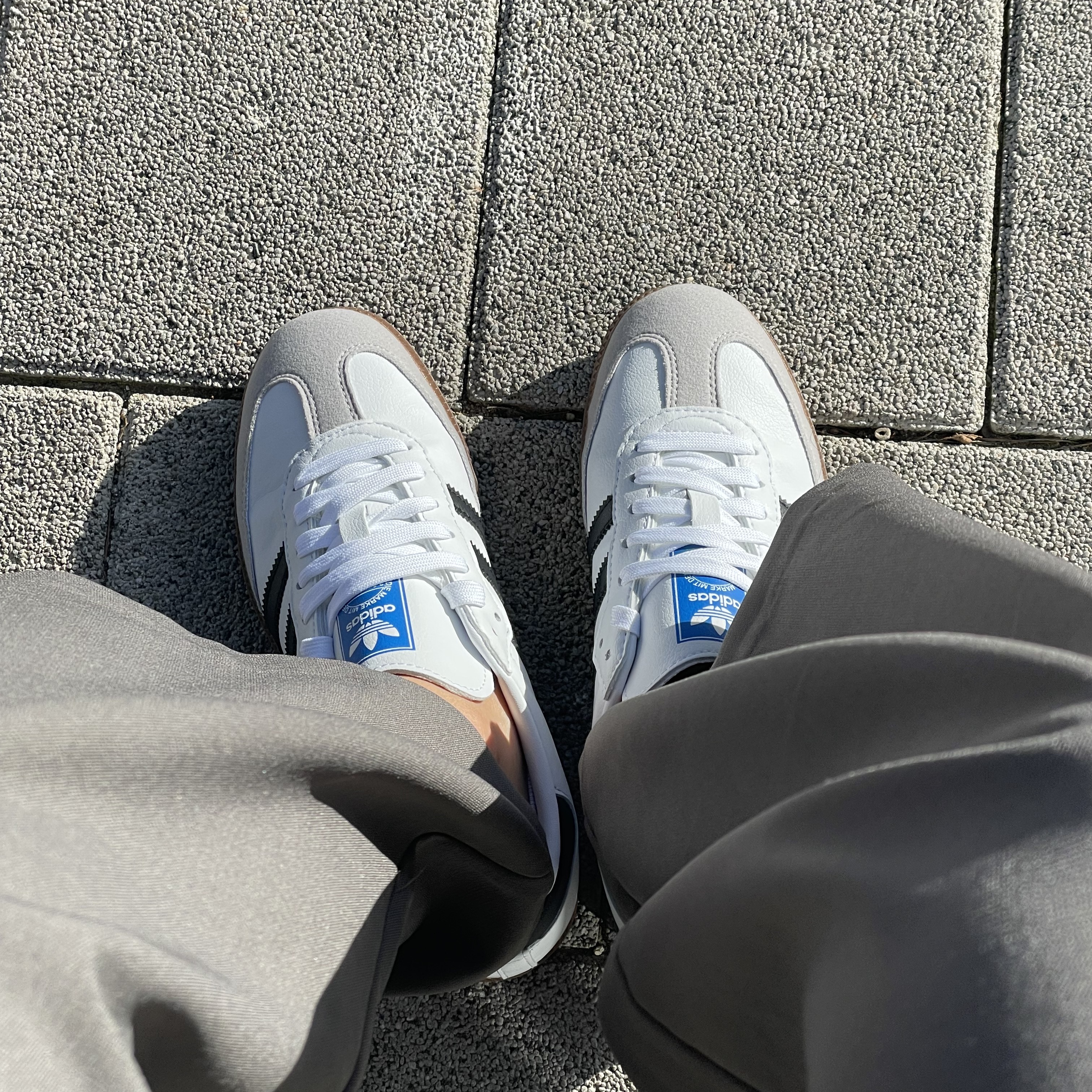 Adidas Samba Vegan White Black 착용 스타일
