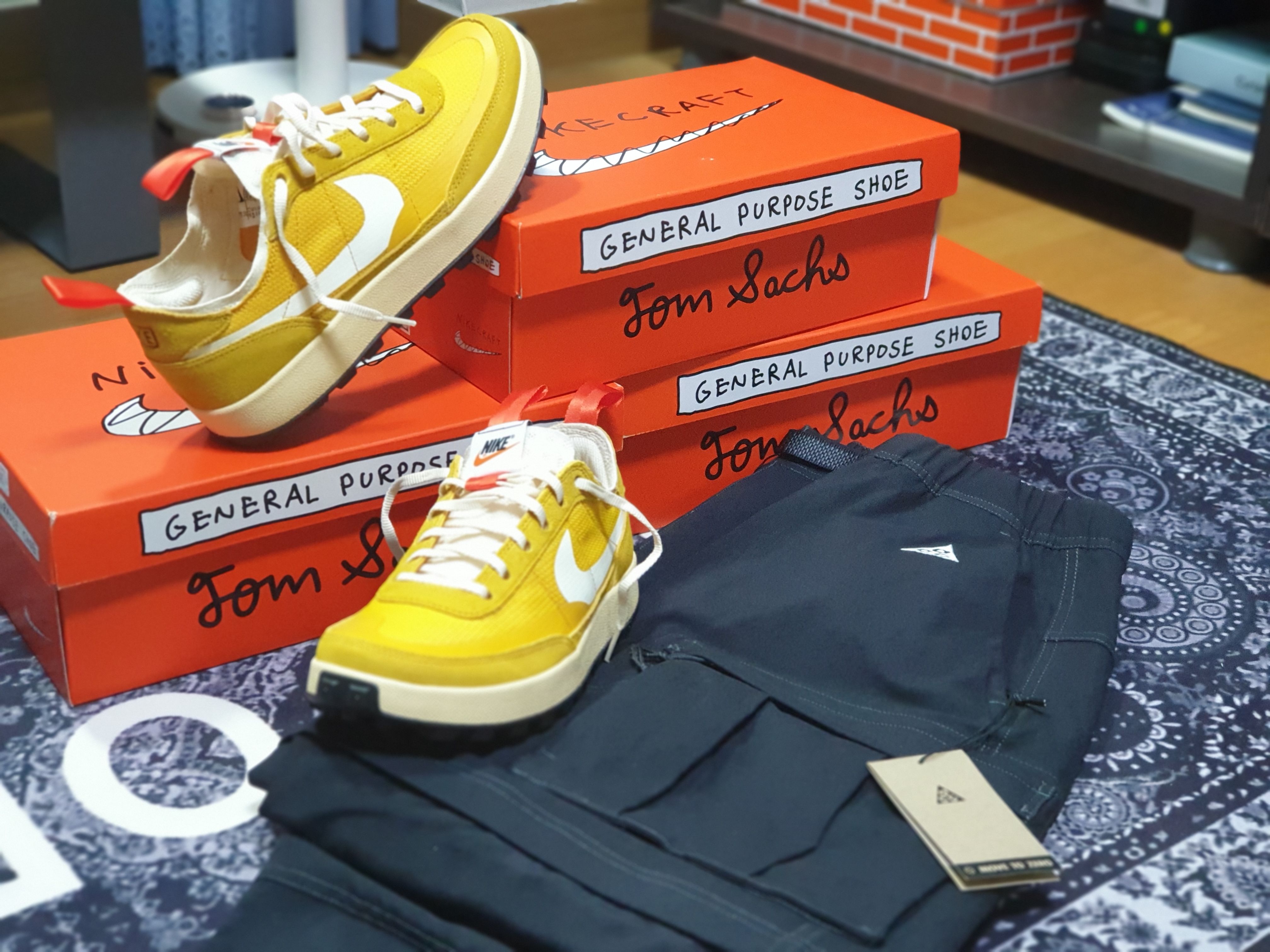Nike ACG Smith Summit Cargo Pants Black Summit White - Asia, Nike x Tom Sachs General Purpose Shoe Archive 착용 스타일