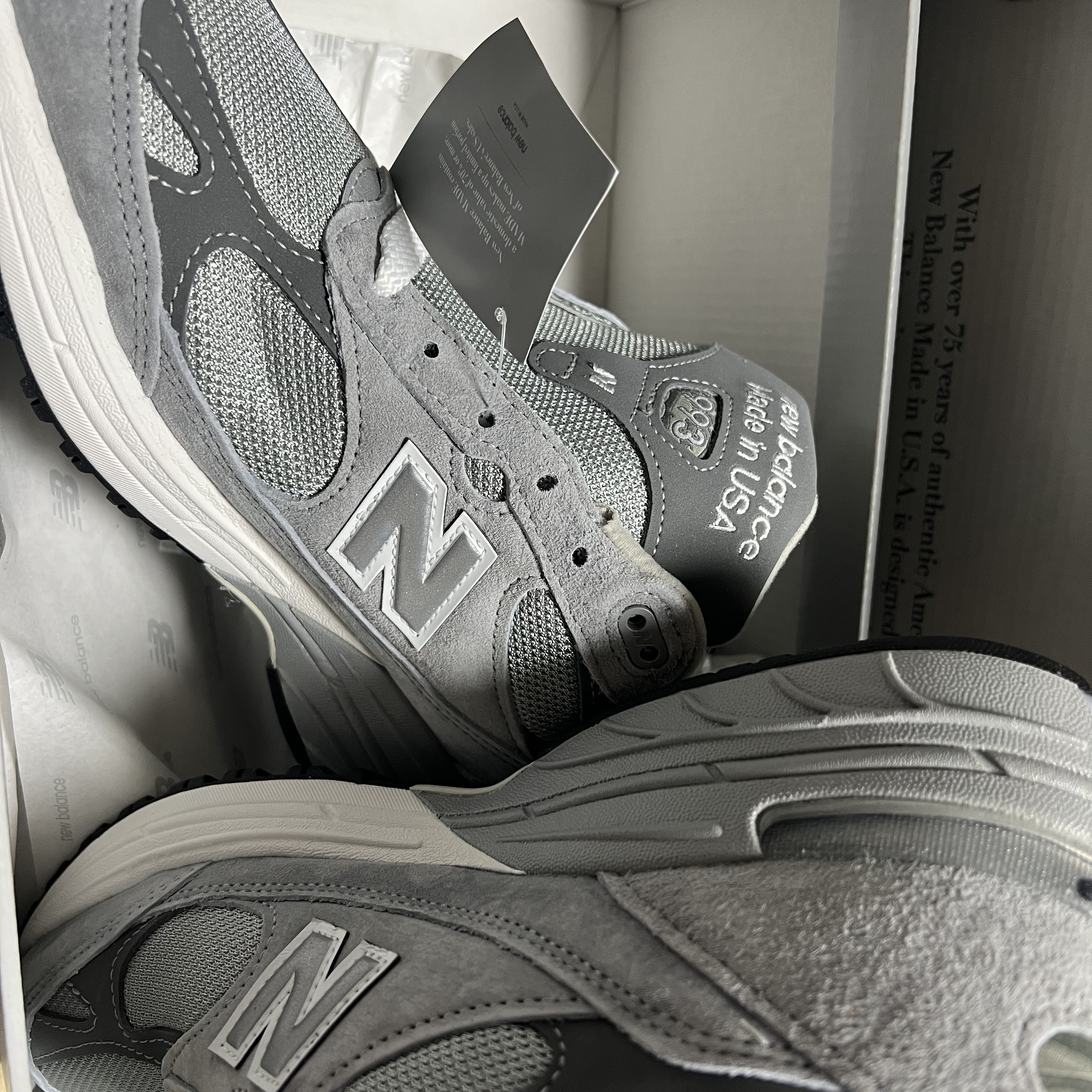 New Balance 993 Made in USA Grey - D Standard 착용 스타일 - 3