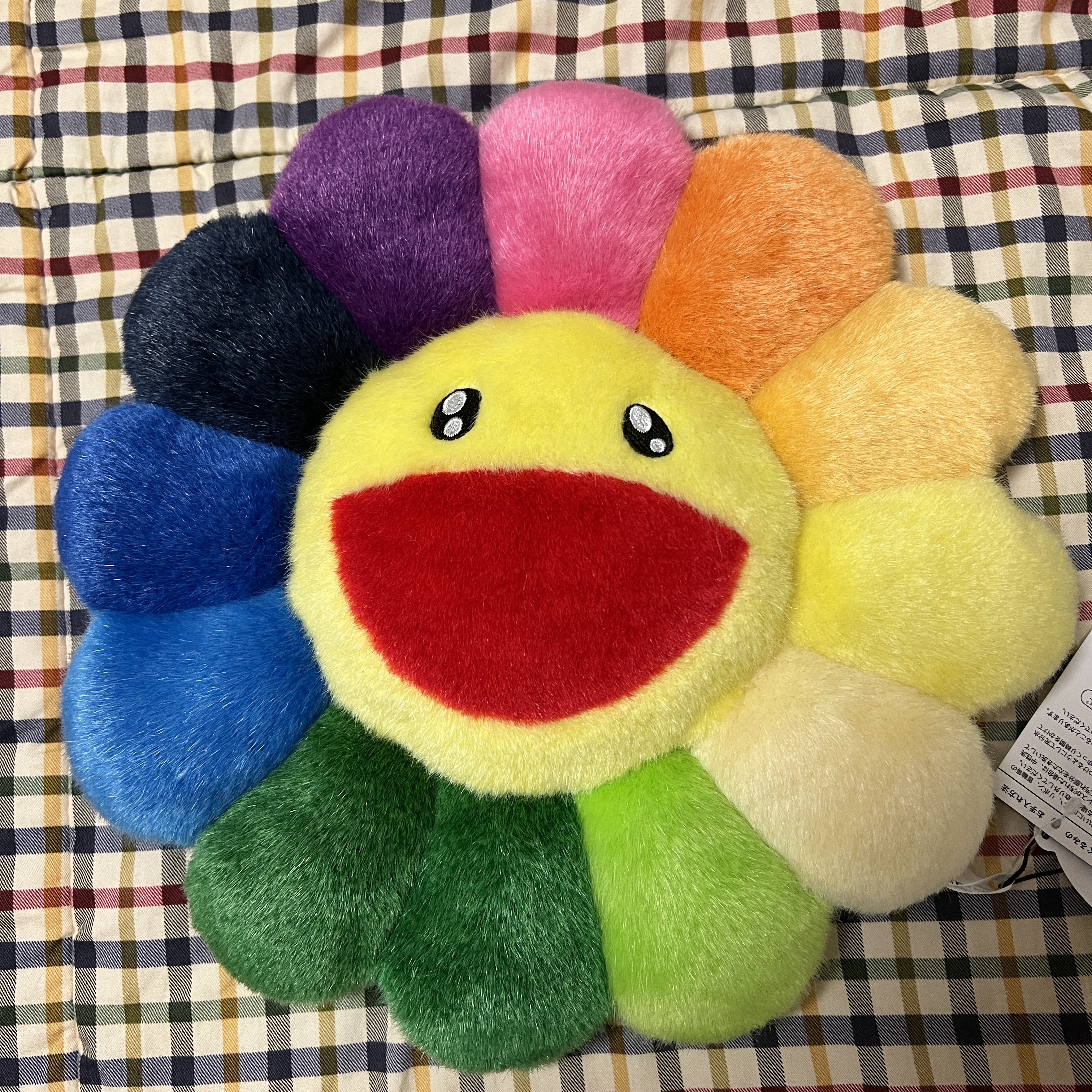 Kaikai Kiki Flower Cushion 30cm Rainbow 착용 스타일