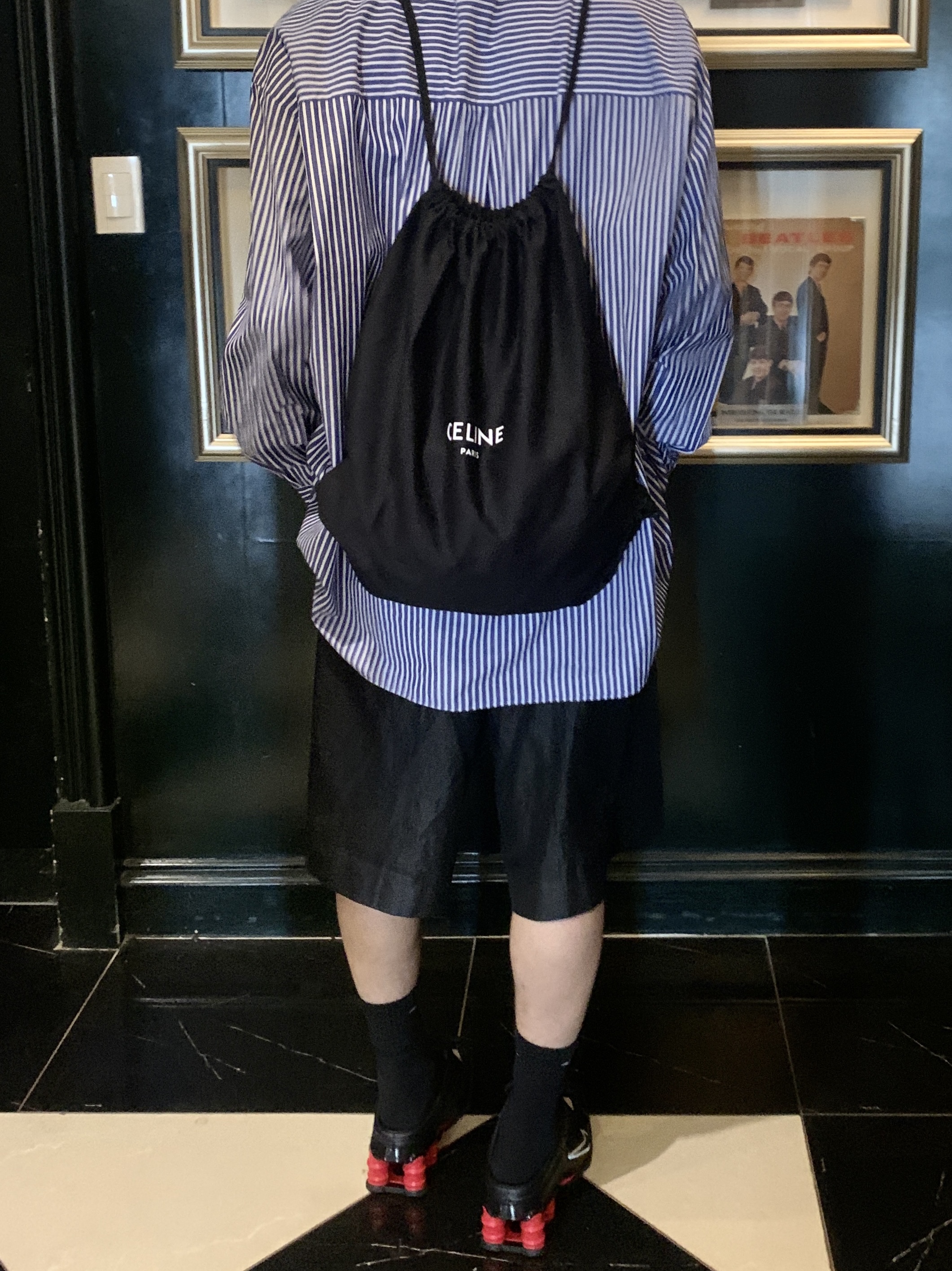 Our Legacy Ladon Leather Keychain Black, Nike x Martine Rose Shox MR4 Black 착용 스타일 - 5