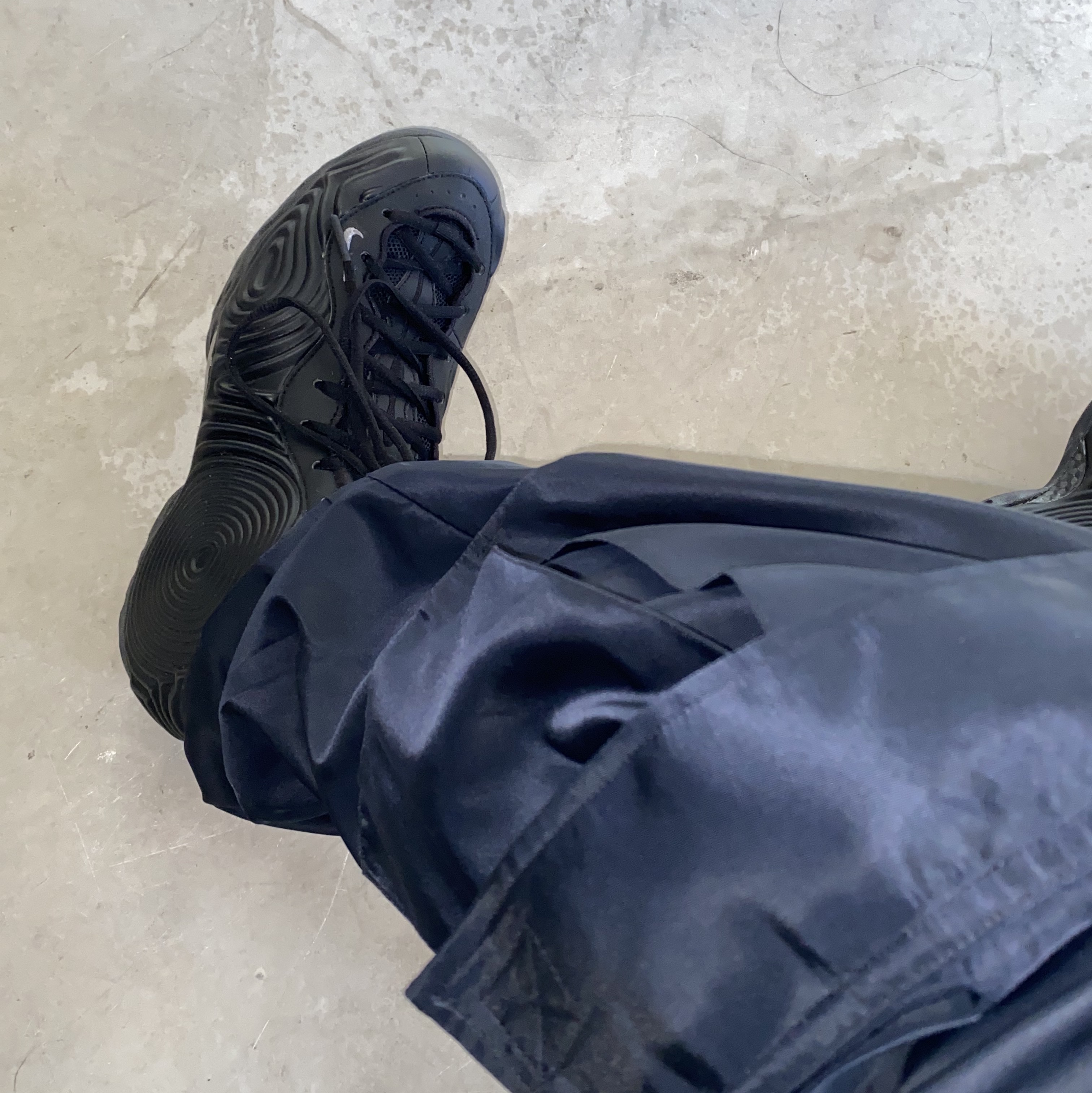 Nike x Comme des Garcons Homme Plus Air Foamposite One Black 착용 스타일