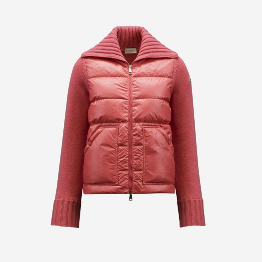 (W) Moncler Padded Wool Cardigan Bright Pink - 22FW