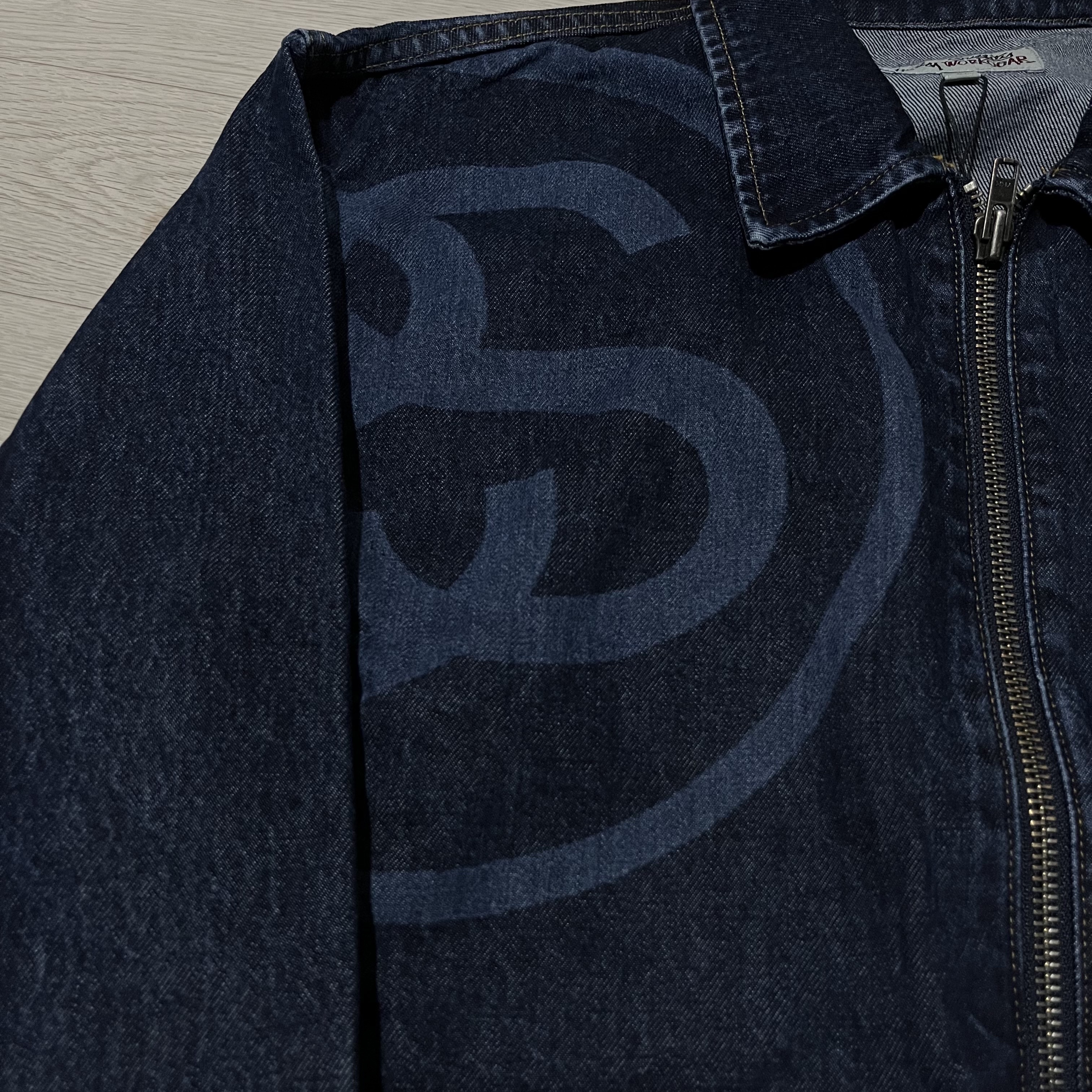 Stussy SS Link Zip Work Jacket One Wash 착용 스타일 - 1
