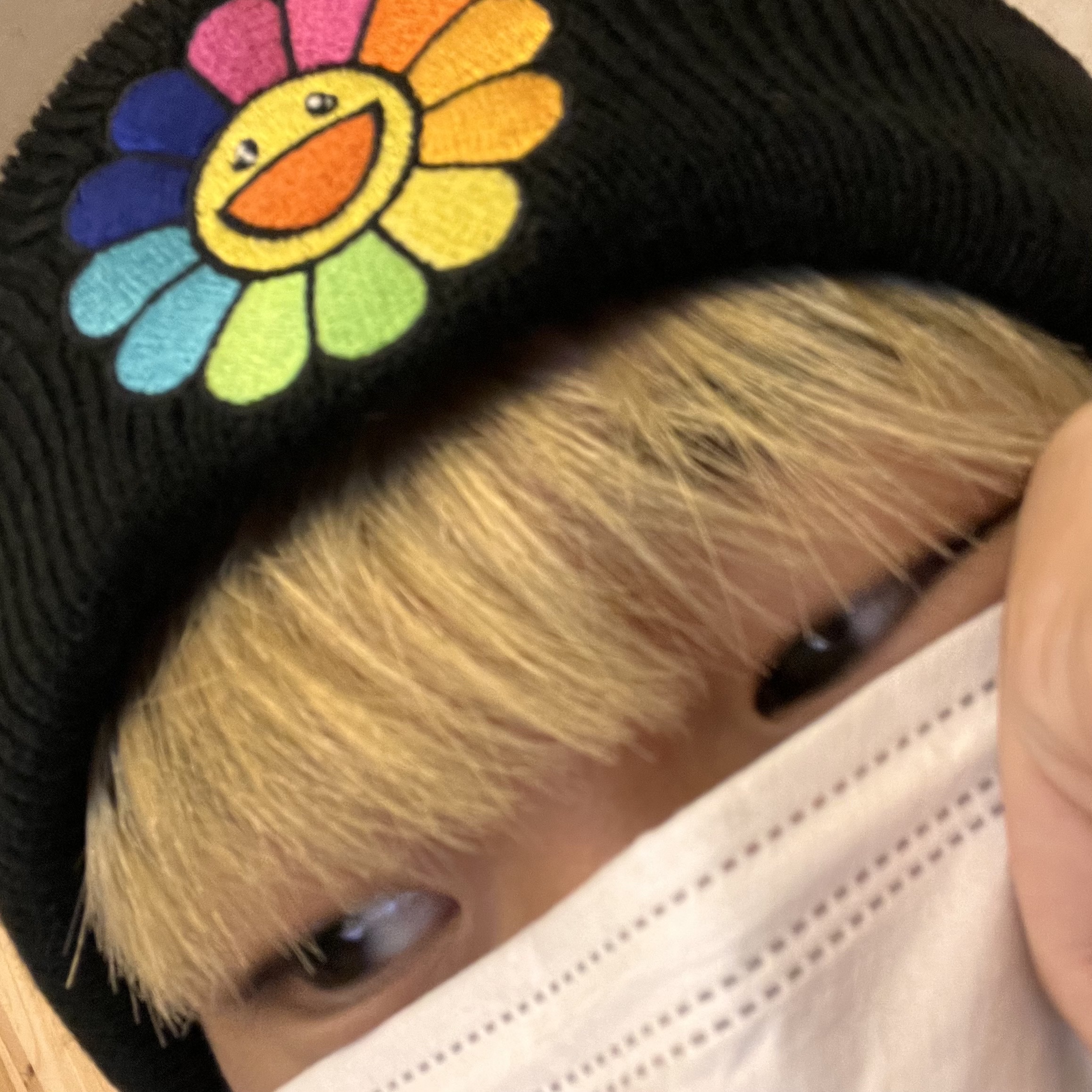 New Era x Murakami Takashi Ohana Beanie Black, Stone Island 64120 Cotton Fleece Hooded Sweatshirt Violet - 21FW 착용 스타일 - 2