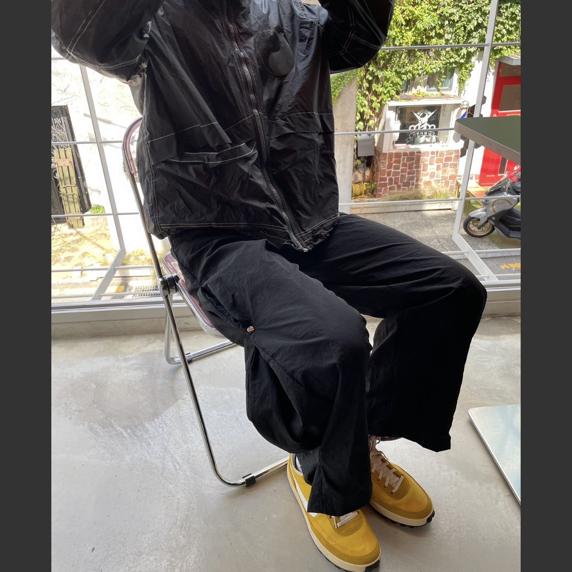 Our Legacy Work Shop Windbreaker Tech Luminous Black, Nike x Tom Sachs General Purpose Shoe Archive 착용 스타일 - 1