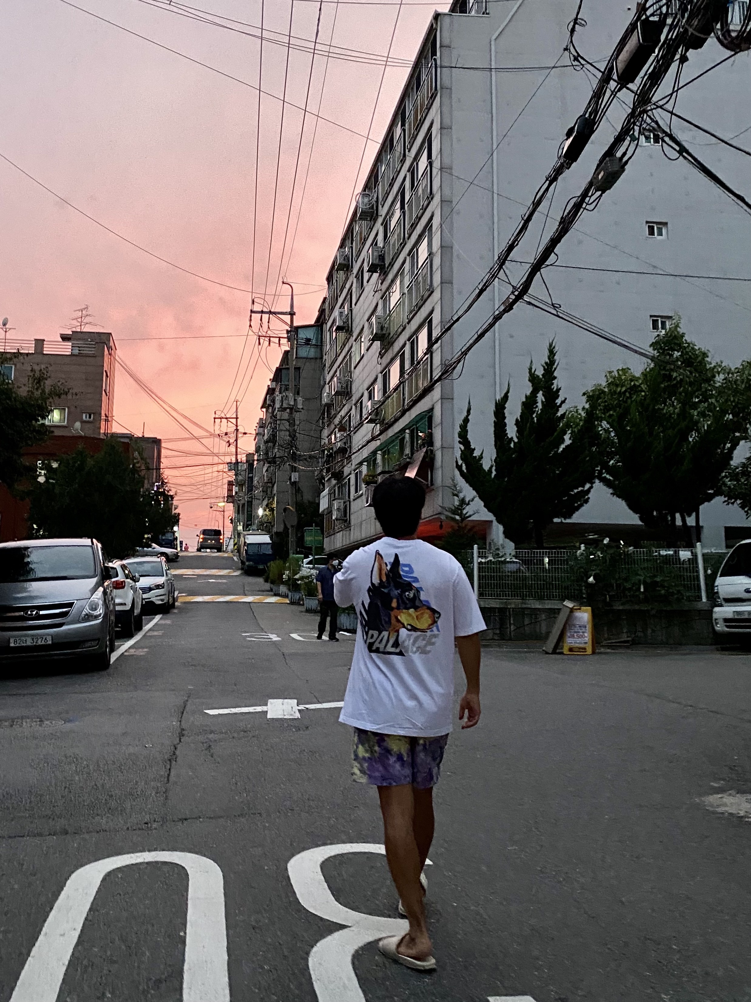 Palace P-3-K-9 T-Shirt White - 22SS, Nike x Stussy Benassi Hemp Slide Fossil Stone 착용 스타일 - 2