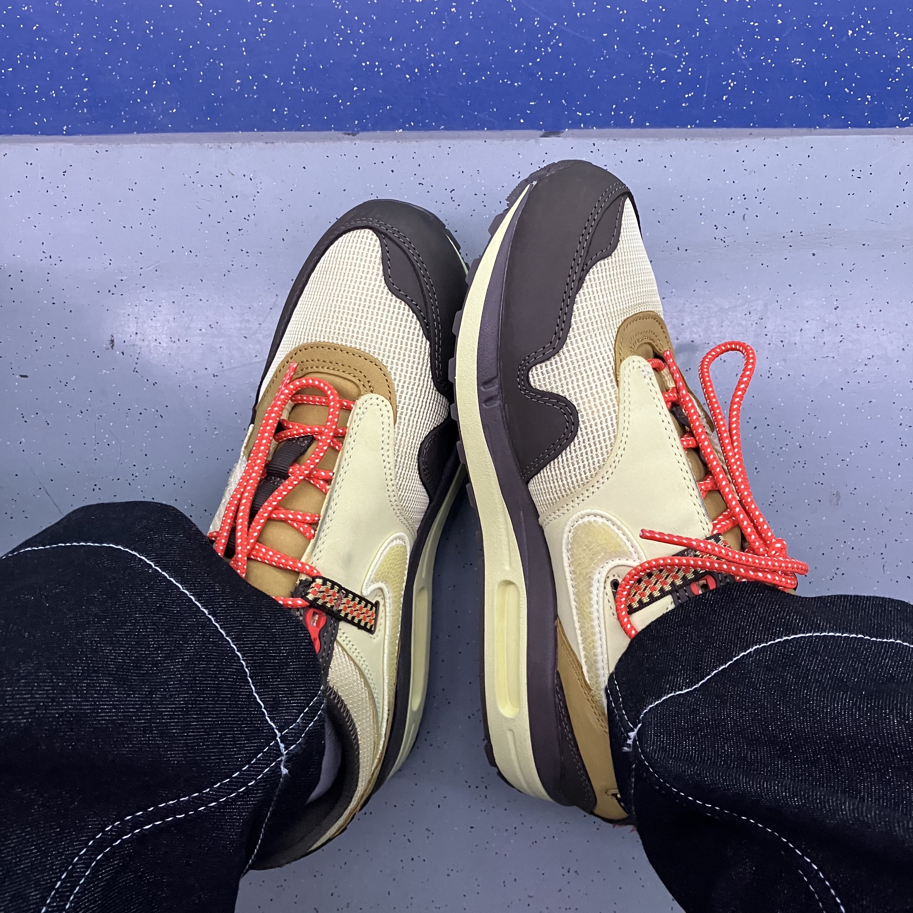 Nike x Travis Scott Air Max 1 Cact.us Brown 착용 스타일