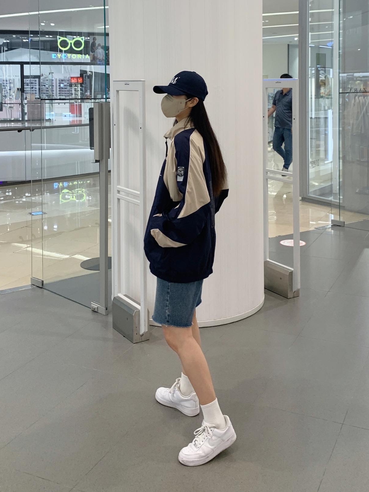 Nike x Cav Empt Track Jacket Navy, Nike Air Force 1 '07 Low White 착용 스타일 - 2