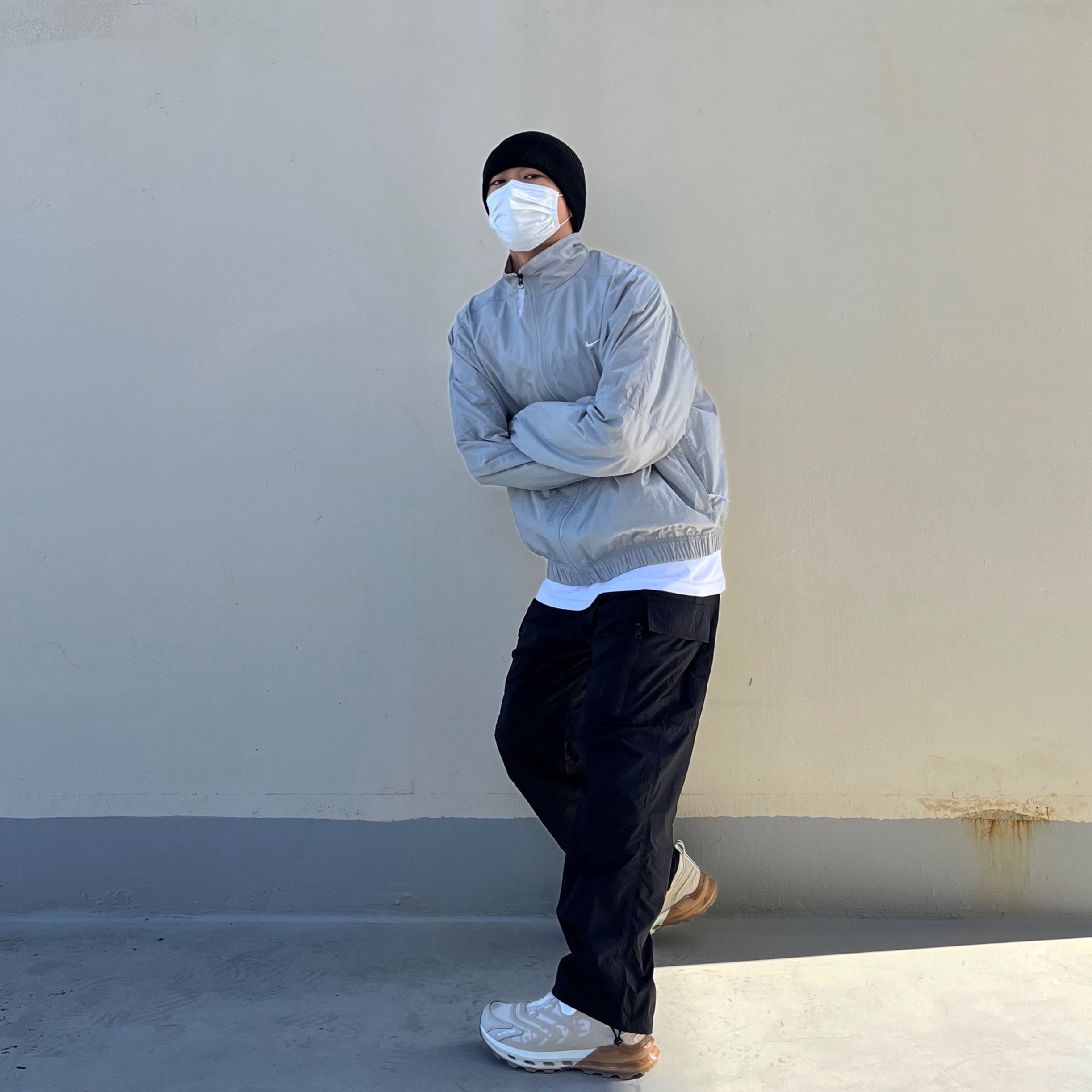 Nike M NRG Track Jacket Light Smoke Grey 착용 스타일
