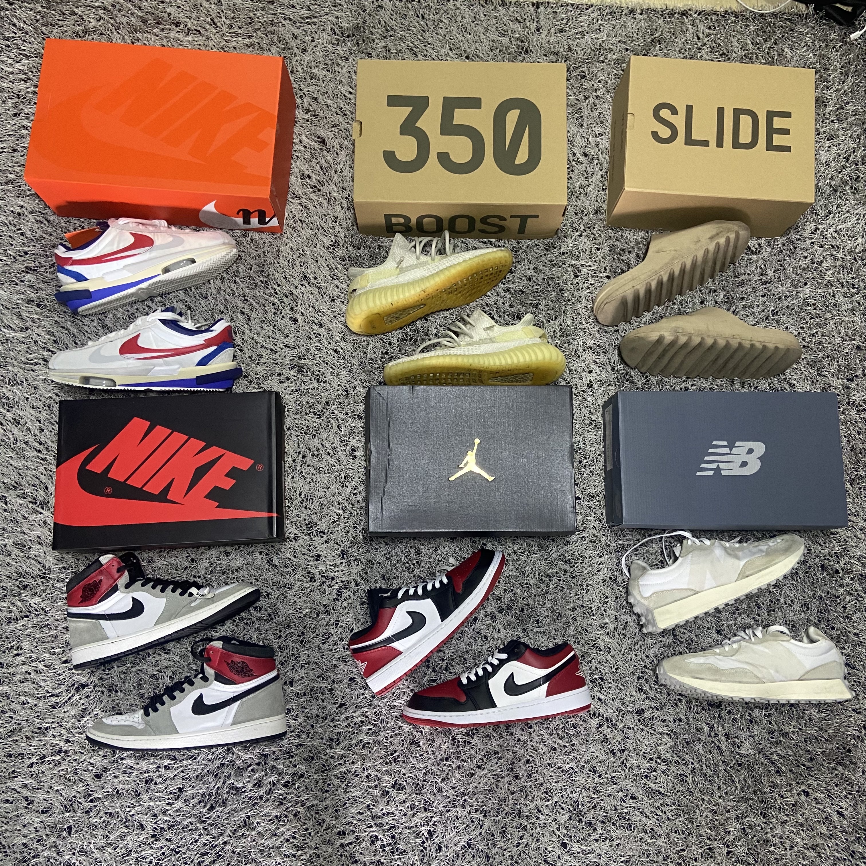 Nike x Sacai Zoom Cortez SP White and University Red, Adidas Yeezy Boost 350 V2 Light 착용 스타일