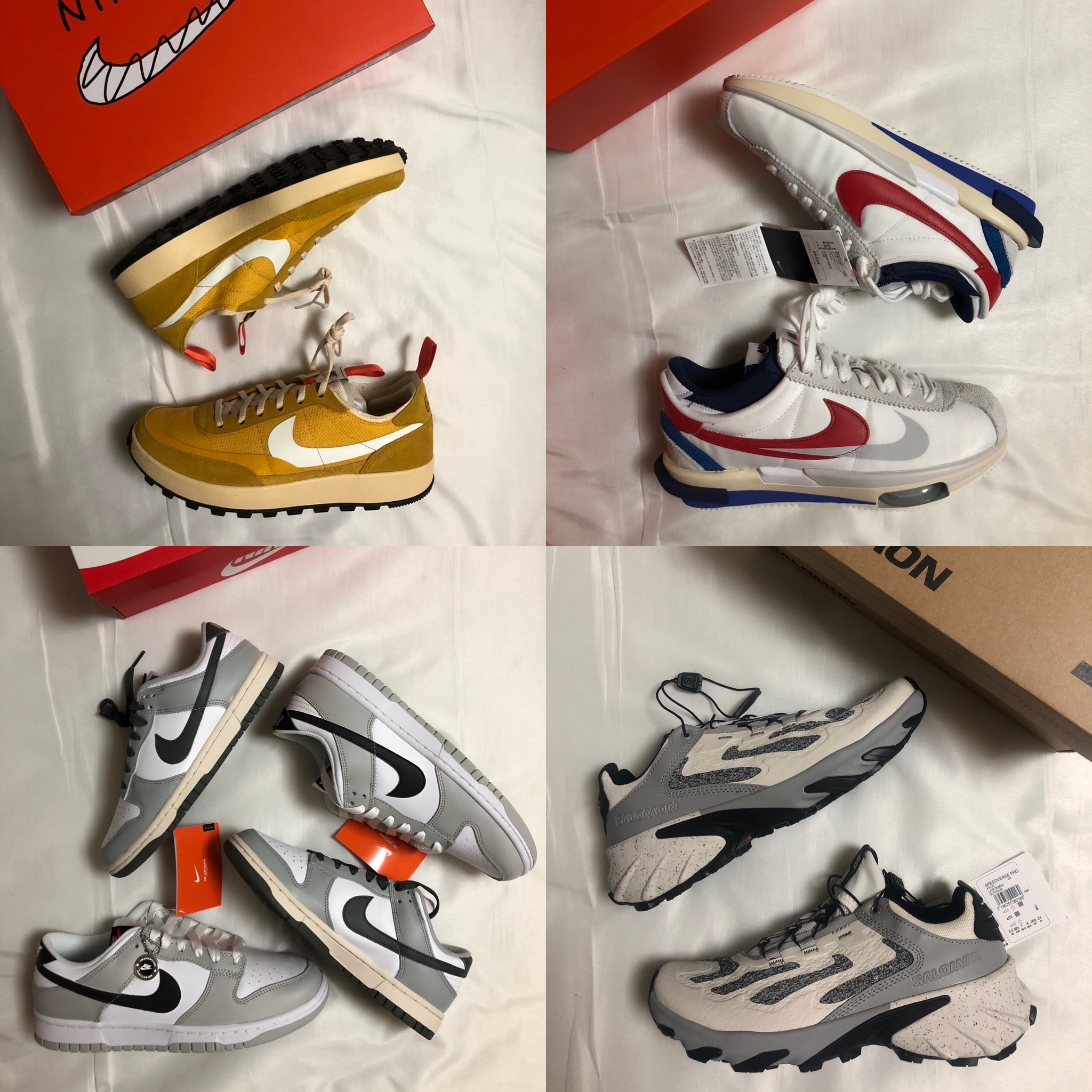Nike x Tom Sachs General Purpose Shoe Archive, Nike x Sacai Zoom Cortez SP White and University Red 착용 스타일