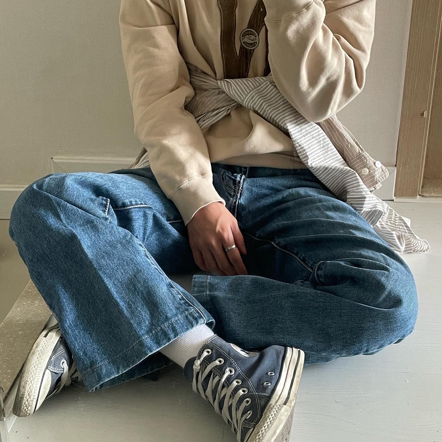 Converse Chuck Taylor All Star Hi Classic Navy 착용 스타일