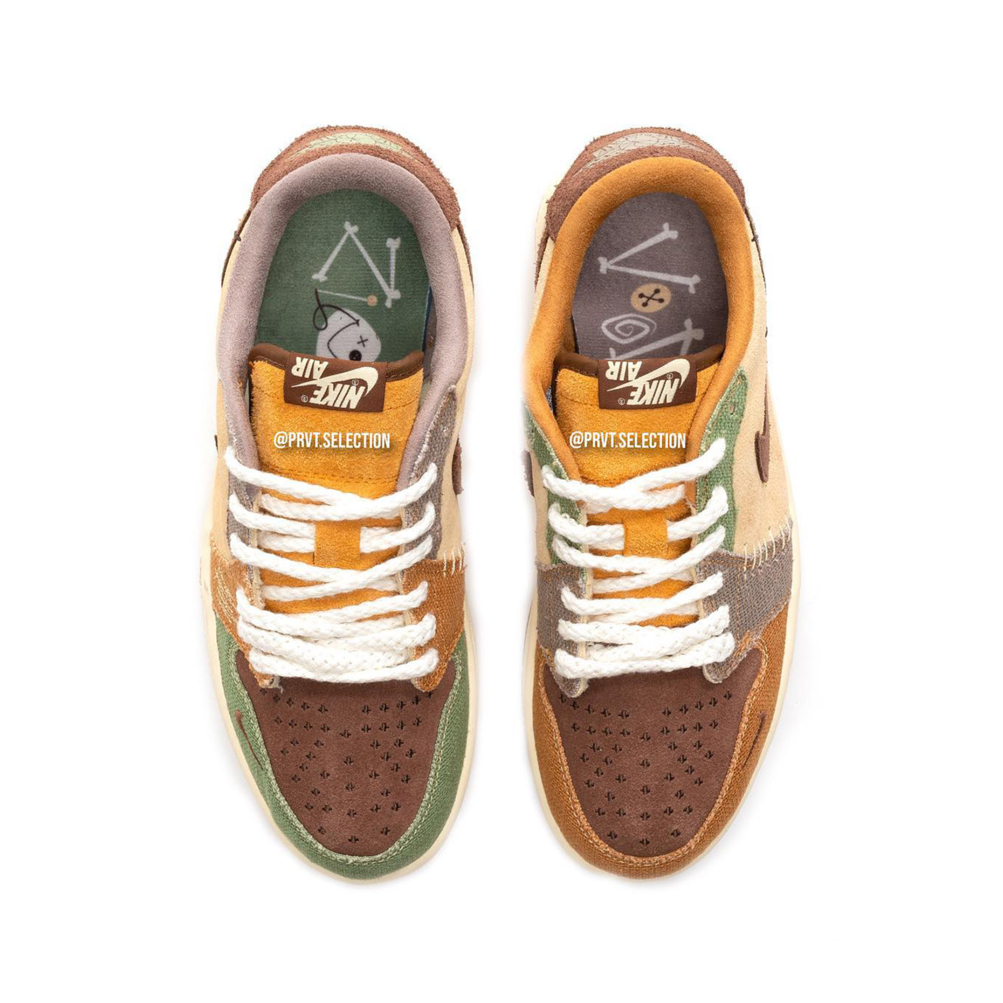 Jordan 1 x Zion Williamson Retro Low OG Flax and Oil Green 착용 스타일 - 4