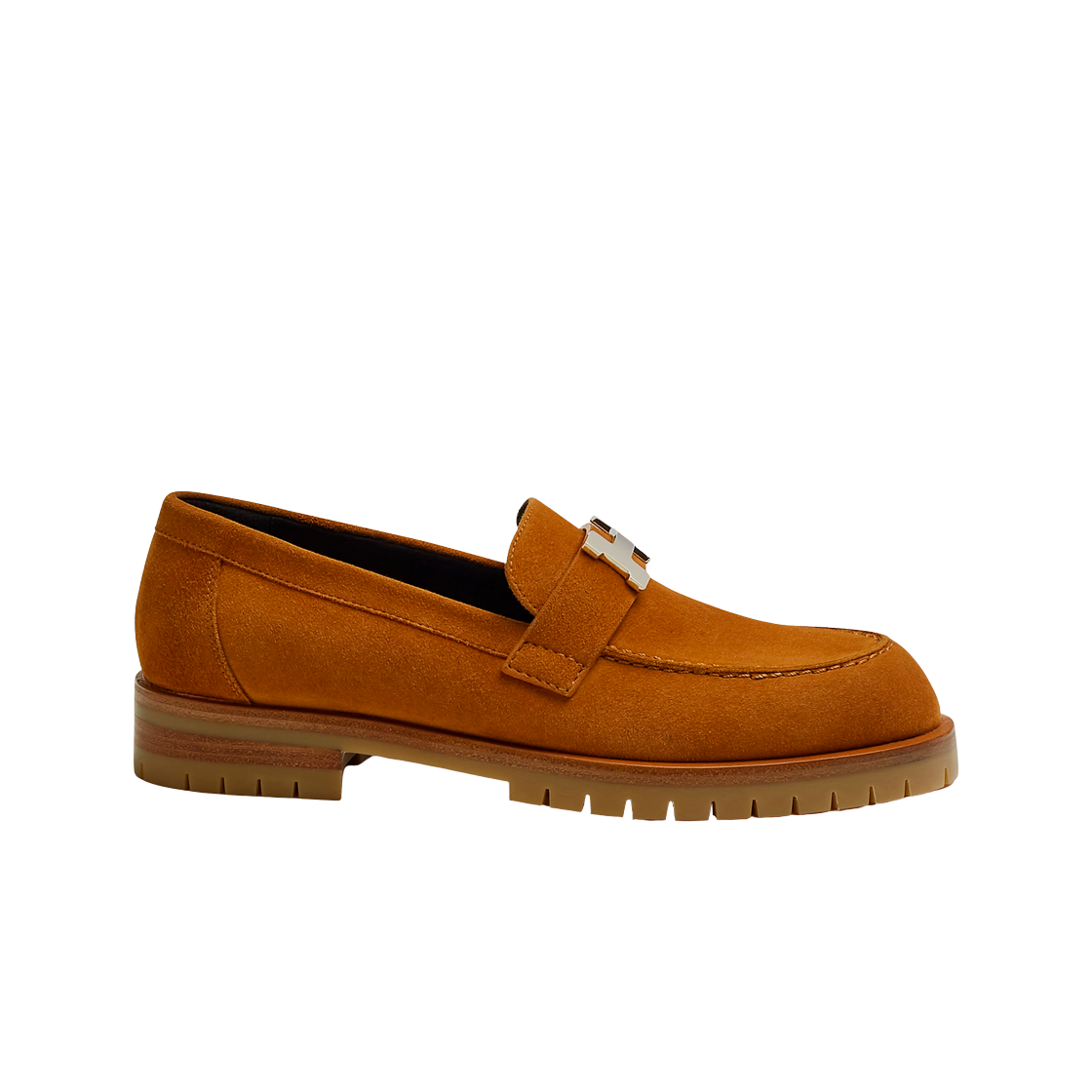 (W) 에르메스 포부르 로퍼 스웨이드 고트스킨 & 나뛰렐((W) Hermes Faubourg Loafers Suede Goatskin & Naturel) - 1