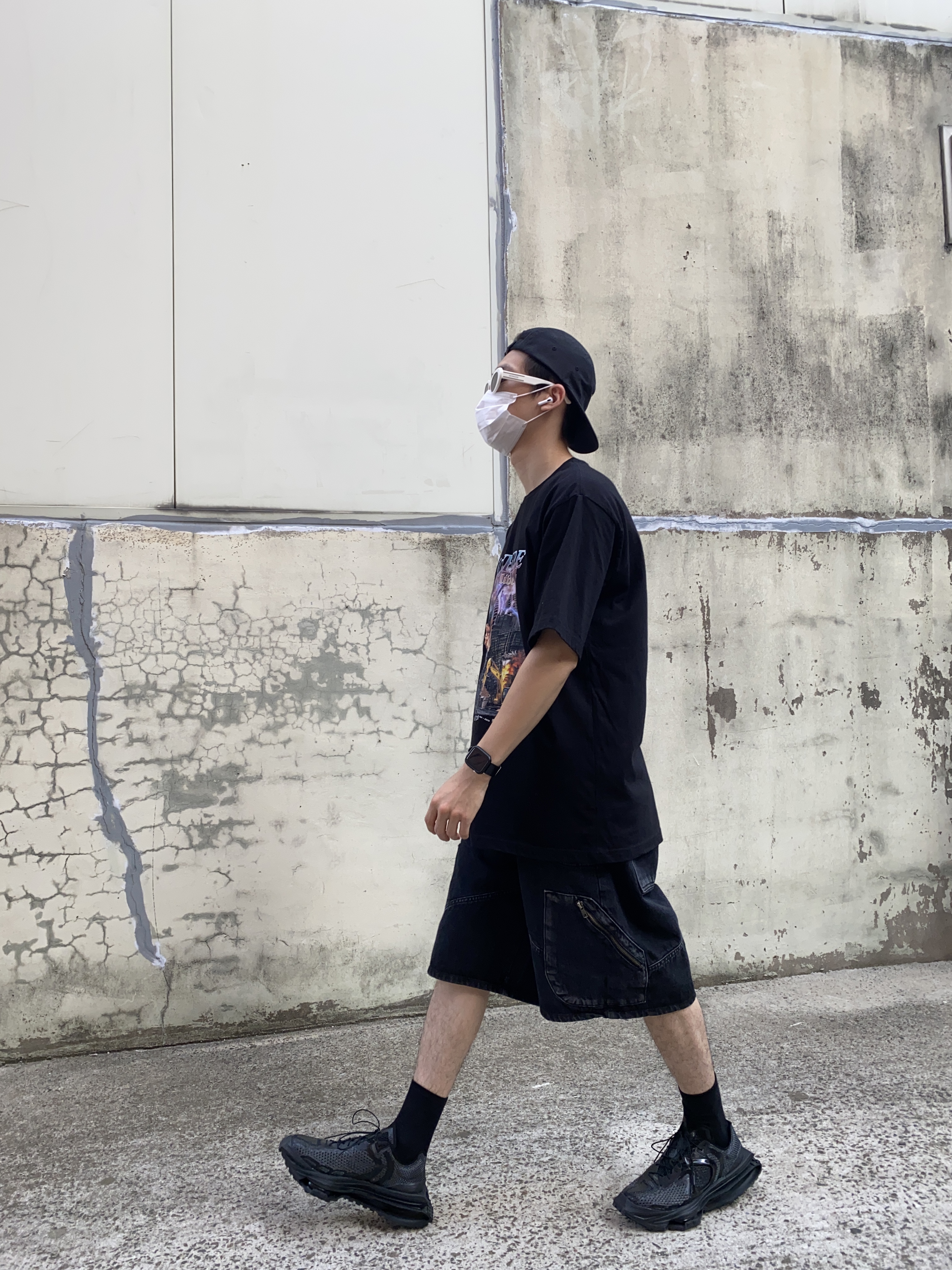 Nike x Matthew M Williams Zoom 004 Triple Black 착용 스타일 - 1