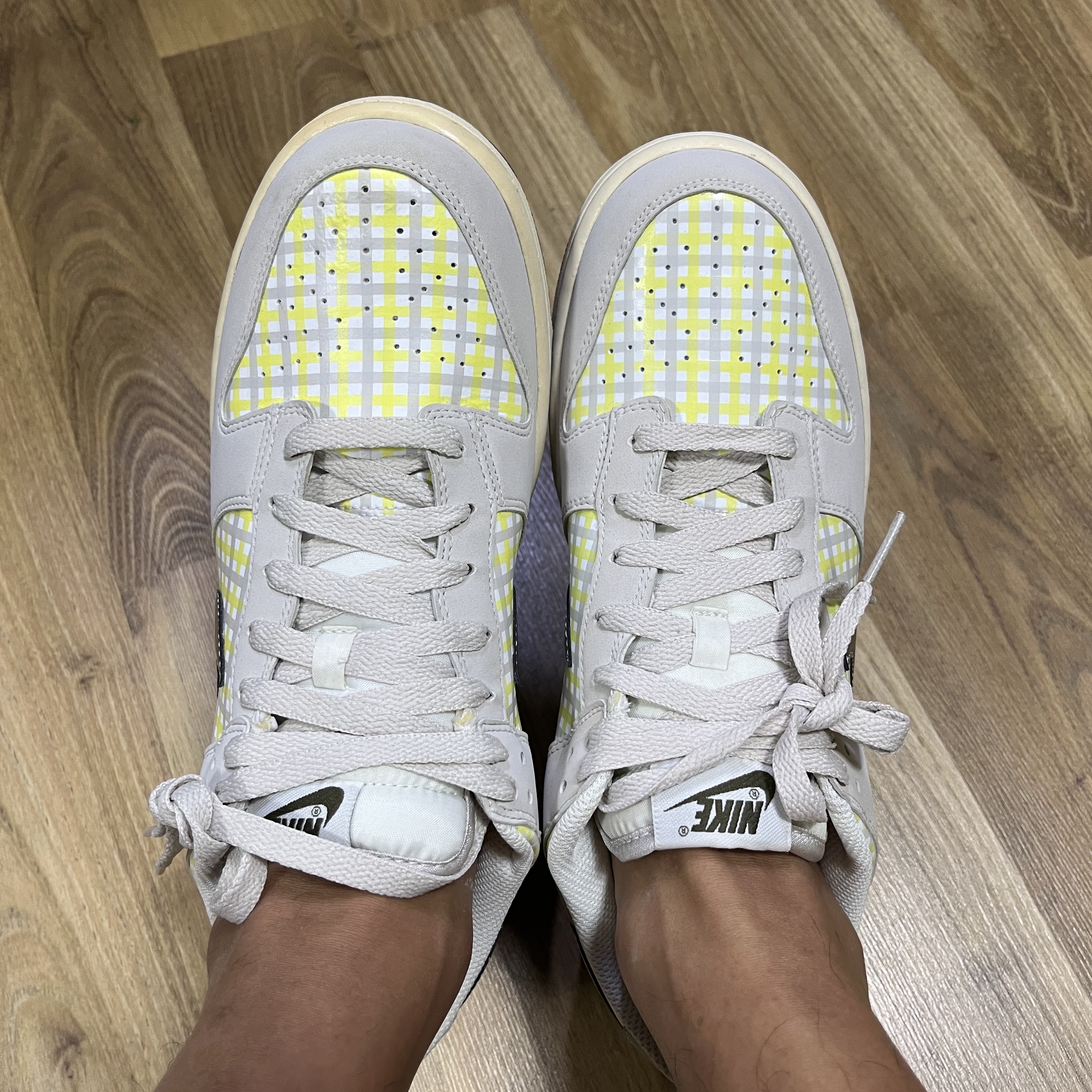 (W) Nike Dunk NG Golf White Plaid - Width M 착용 스타일 - 3