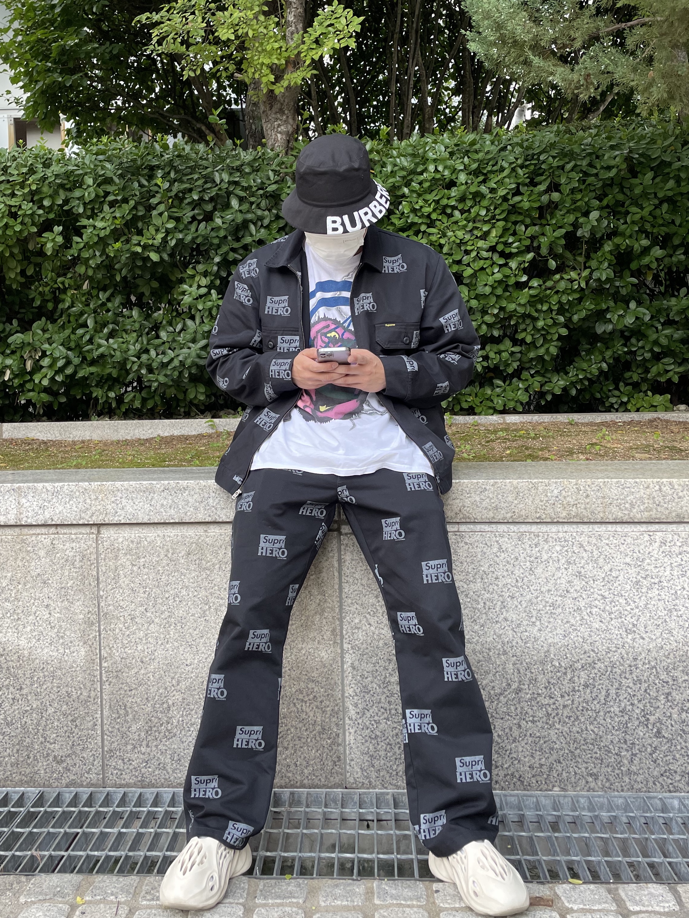 Supreme Antihero Work Pants Black - 22SS, Supreme Antihero Work Jacket Black - 22SS 착용 스타일 - 3