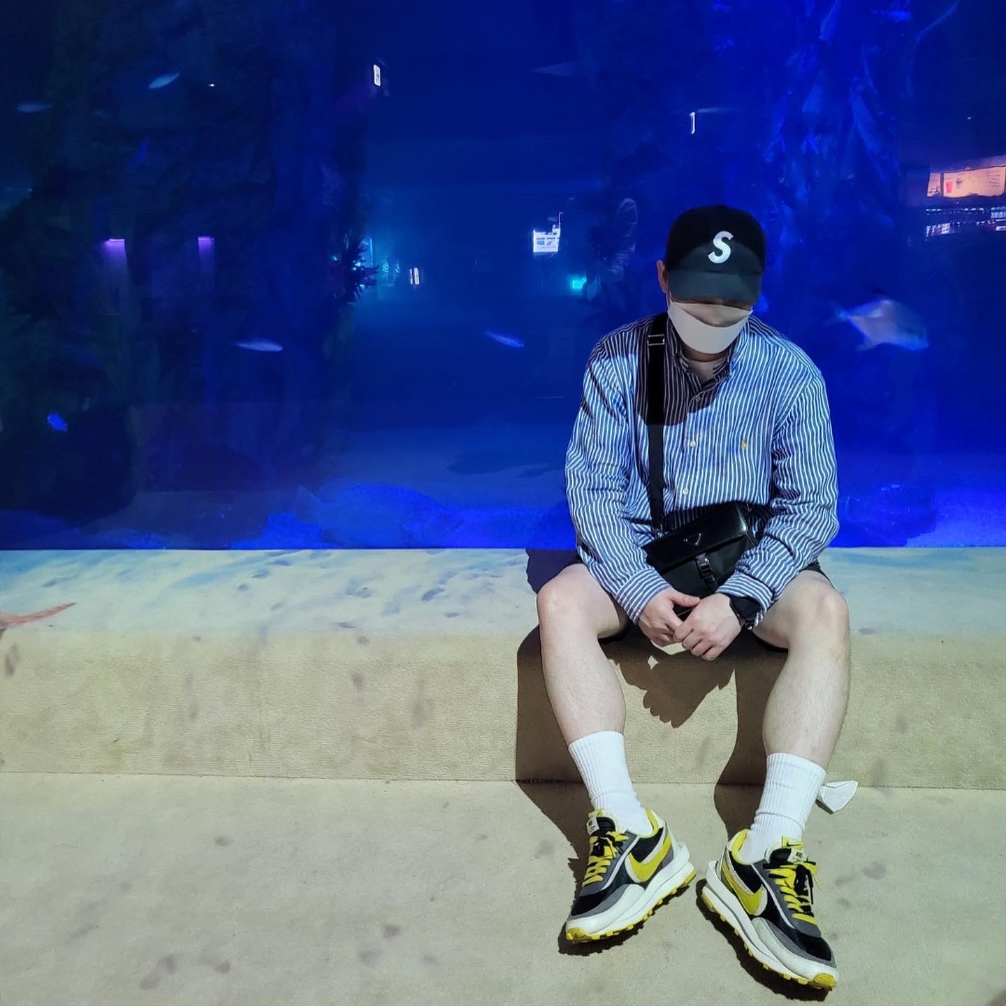Nike x Sacai x Undercover LDWaffle Black Bright Citron, Supreme Ventile S Logo 6-Panel Black - 21FW 착용 스타일
