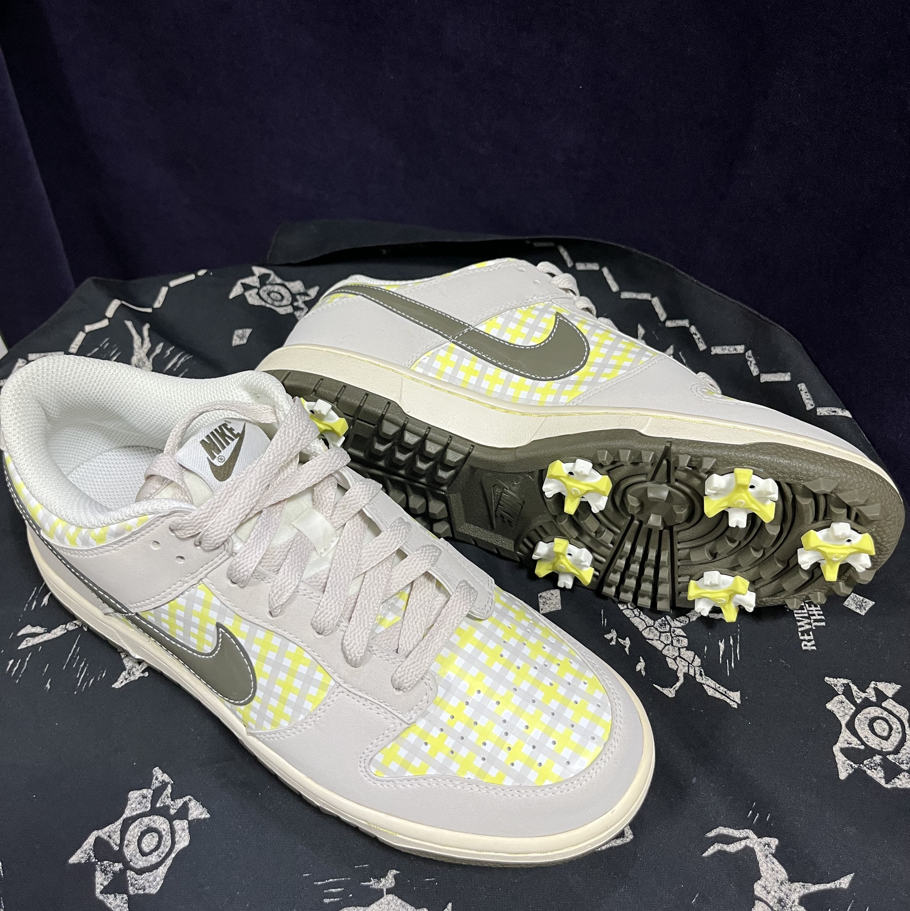 (W) Nike Dunk NG Golf White Plaid - Width M 착용 스타일 - 2