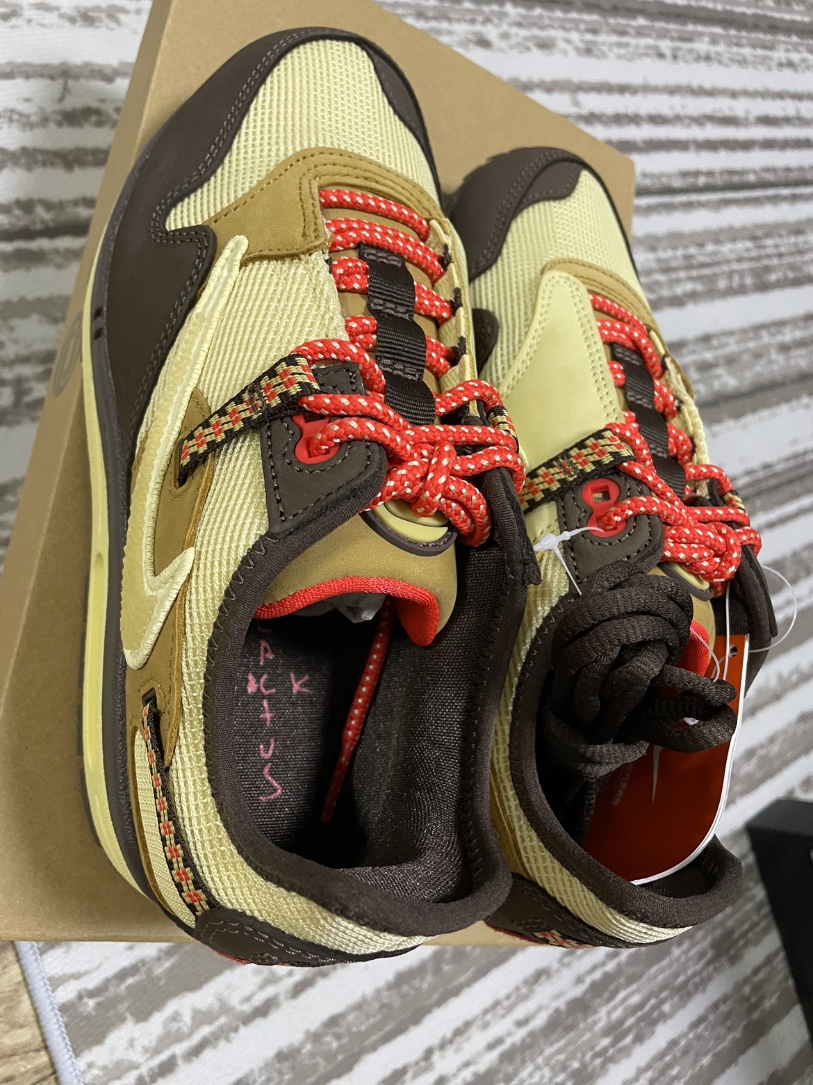 Nike x Travis Scott Air Max 1 Cact.us Brown 착용 스타일 - 1