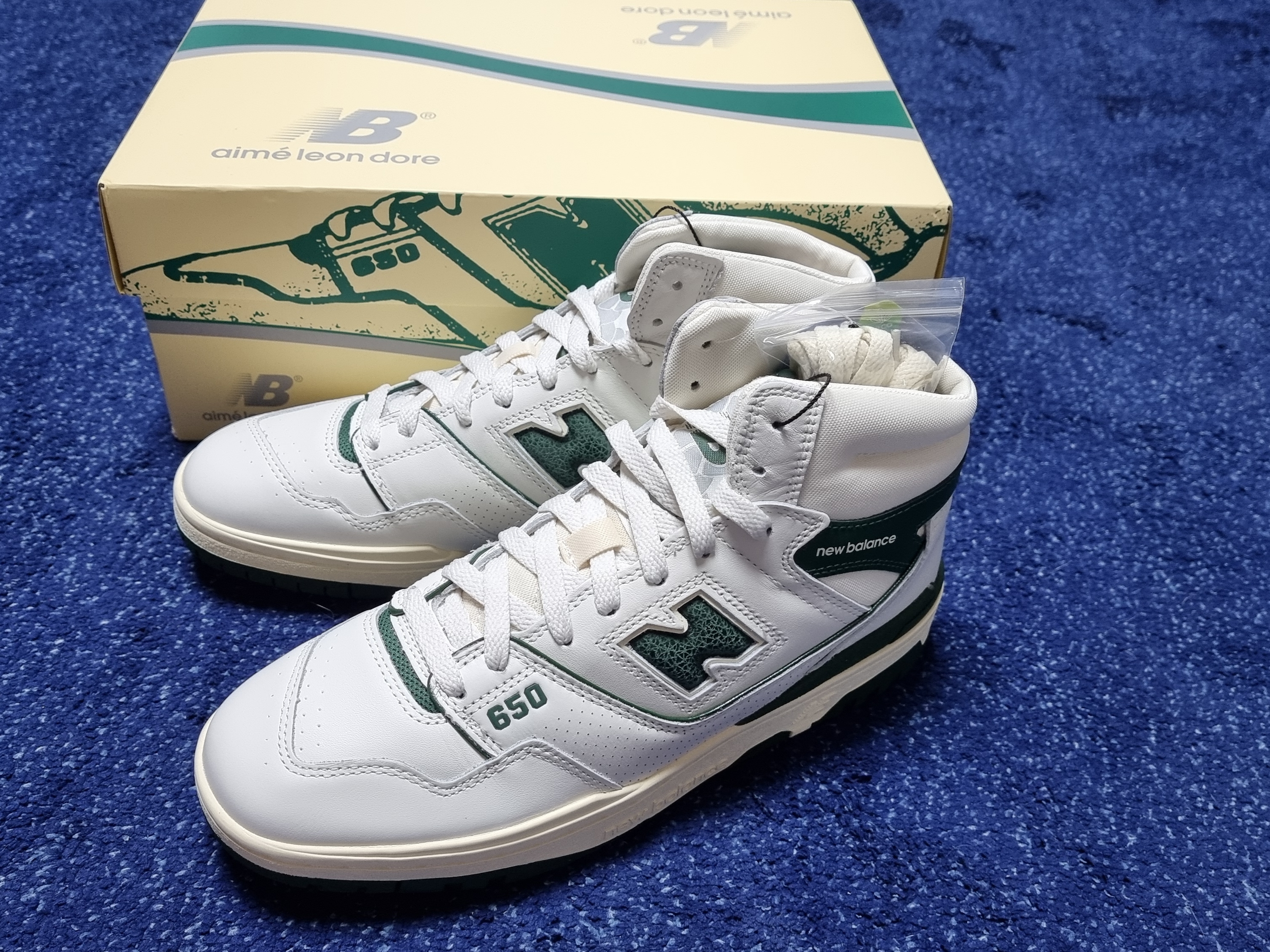 New Balance x Aime Leon Dore 650R White Green 착용 스타일