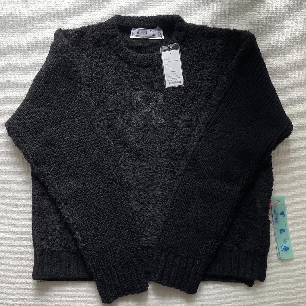 Off-White Arrow Daddy Knit Crewneck Sweater Black 착용 스타일