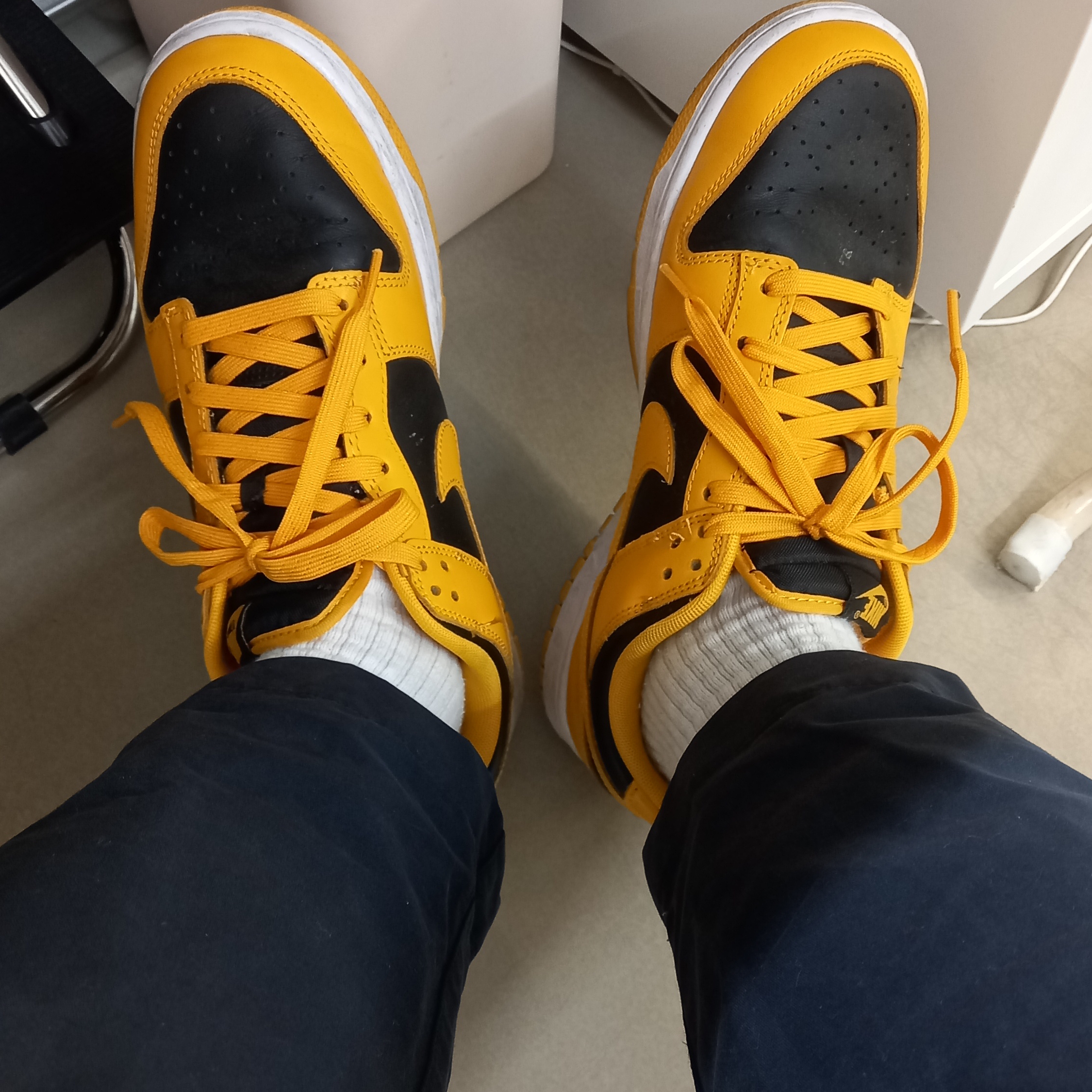 Nike Dunk Low Retro Championship Goldenrod 착용 스타일