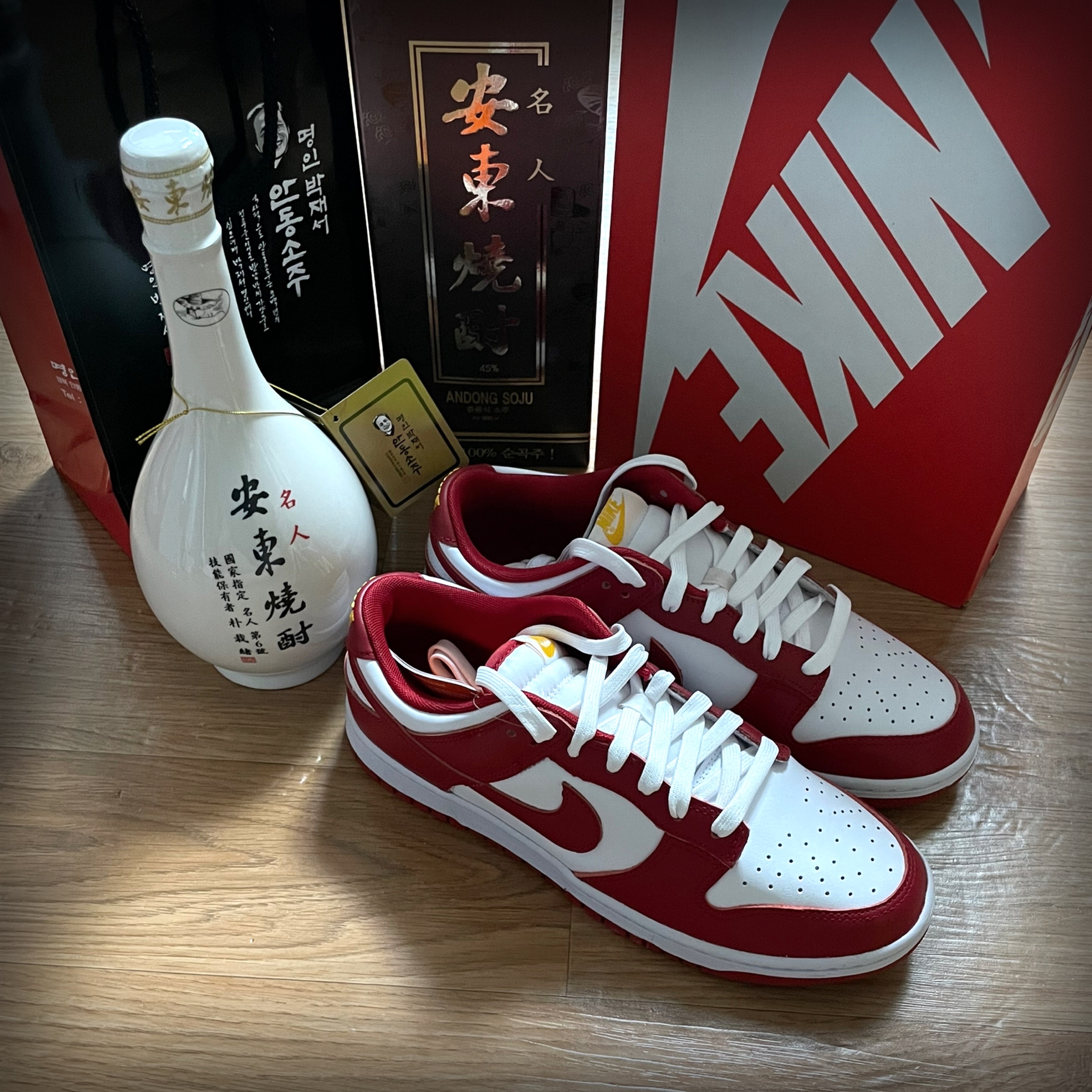 Nike Dunk Low Retro Gym Red 착용 스타일 - 1