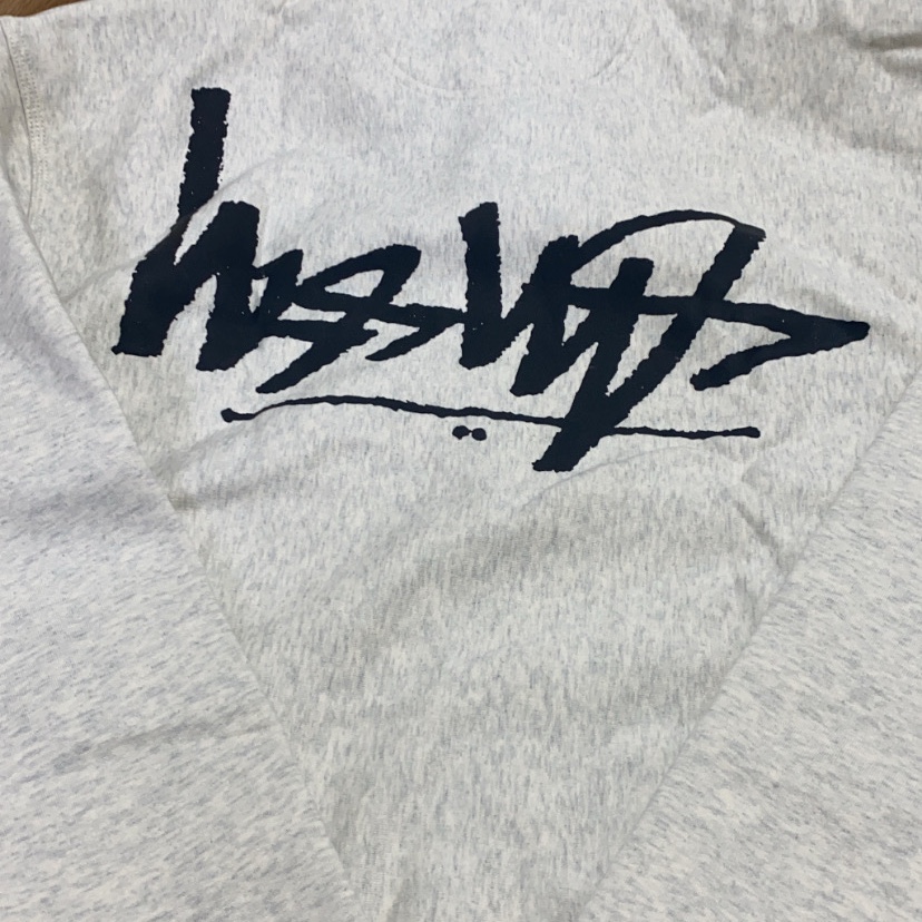 Stussy Flipped Zip Hoodie Ash Heather 착용 스타일 - 2